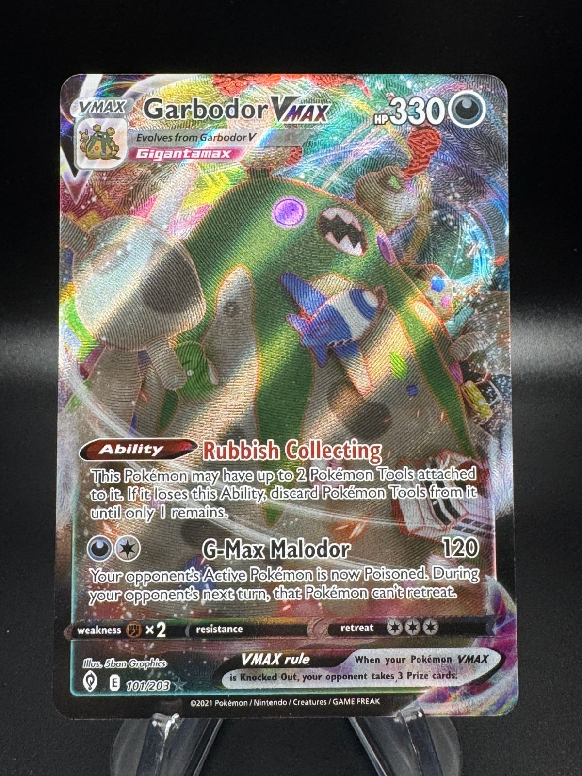 Pokemon Scudo Spada Cieli Evoluti GARBODOR VMAX Ultra Raro #101/203