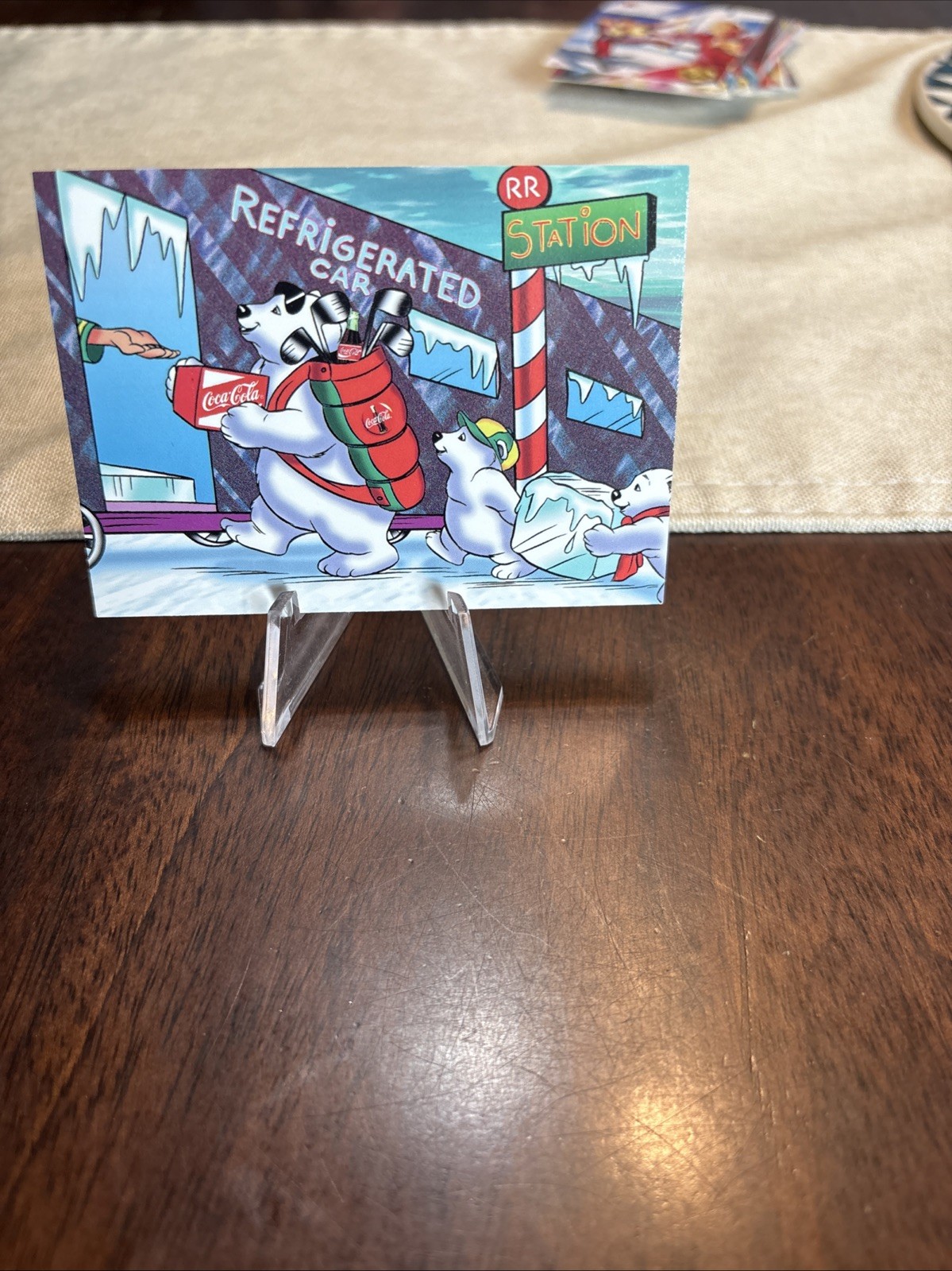 1996 Coca-Cola Polar Bears Trading Card #4 South Pole Vacation