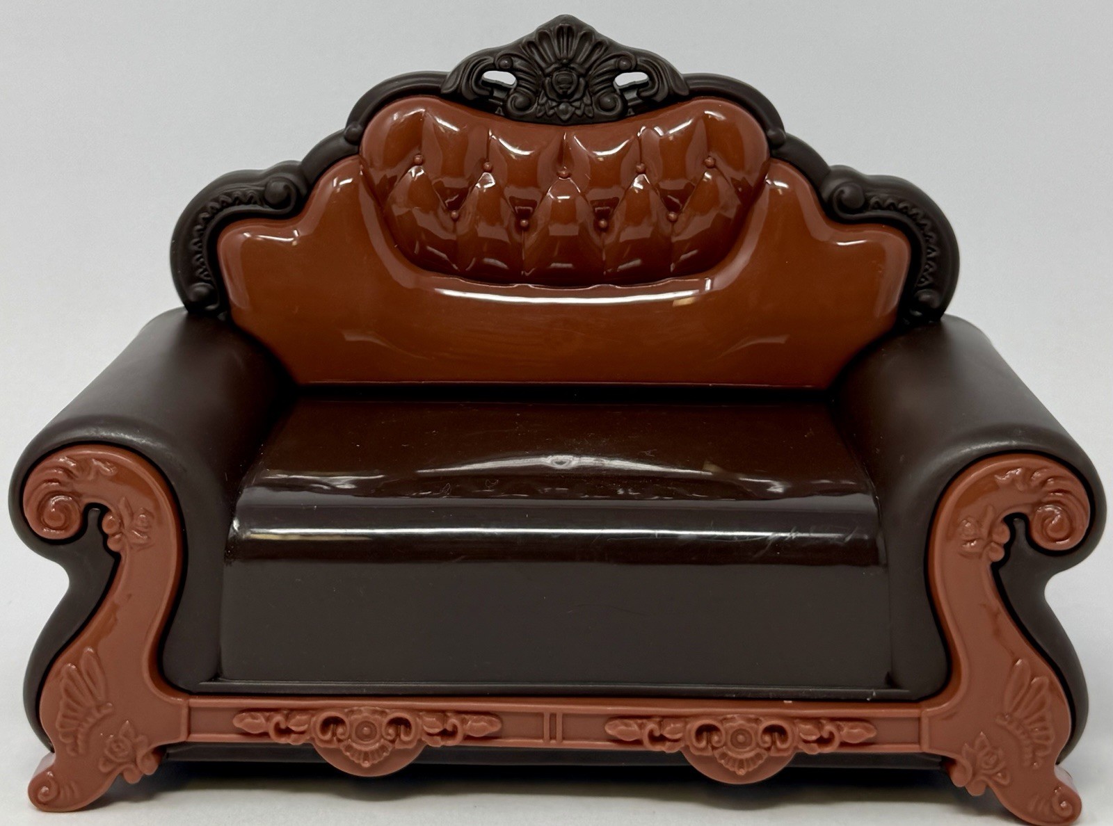 European Style Mini Sofa Model Doll Furniture Brown