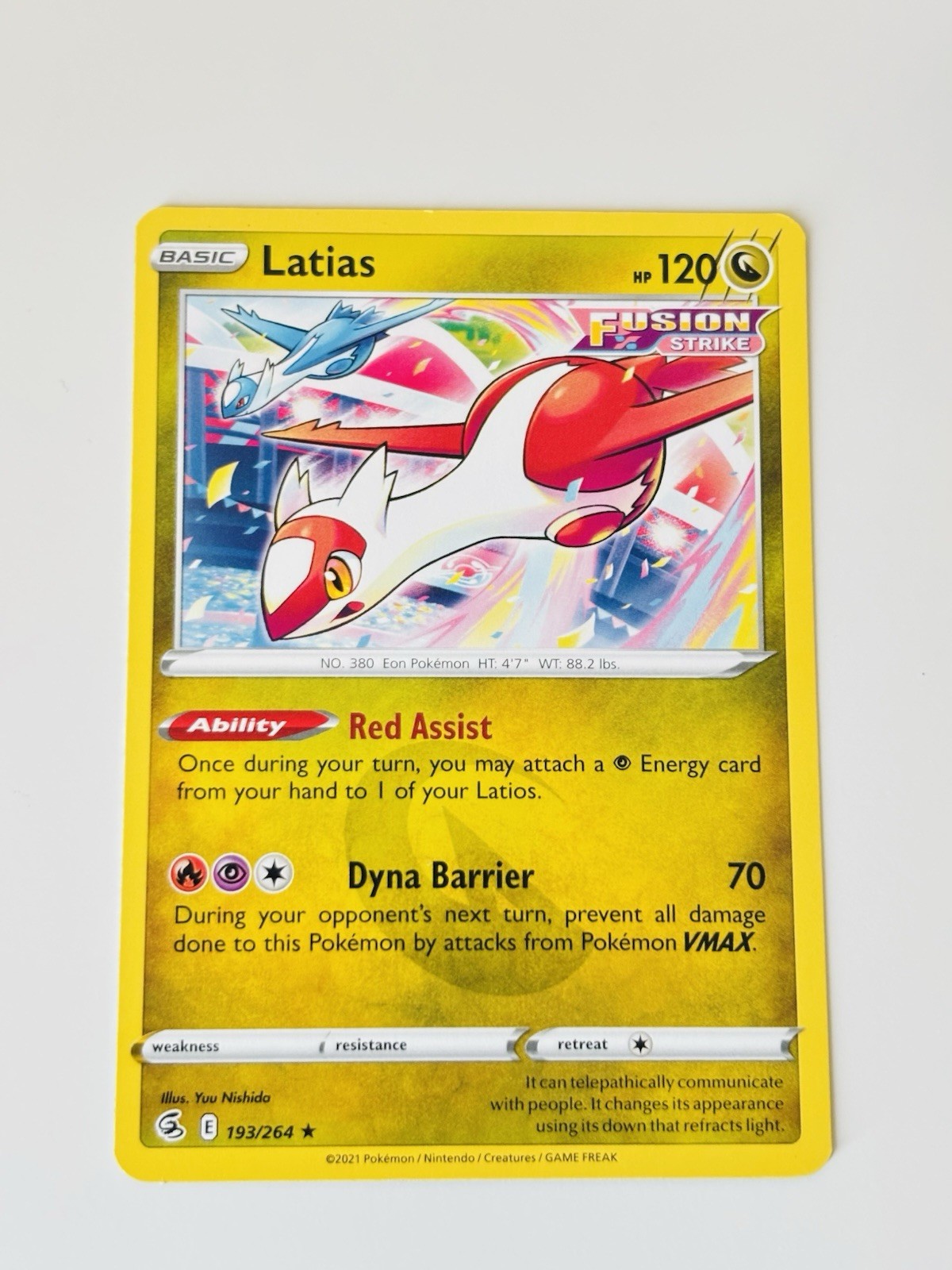Latias 193/264 SWSH08: Fusion Strike PTCG Lightly Played