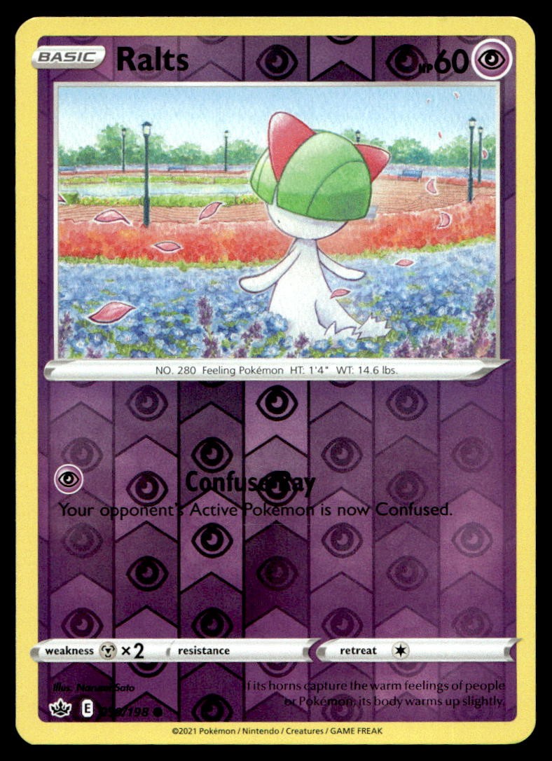 NM Ralts [SWSH06: Chilling Reign 059/198] Reverse Holofoil Common Pokemon TCG