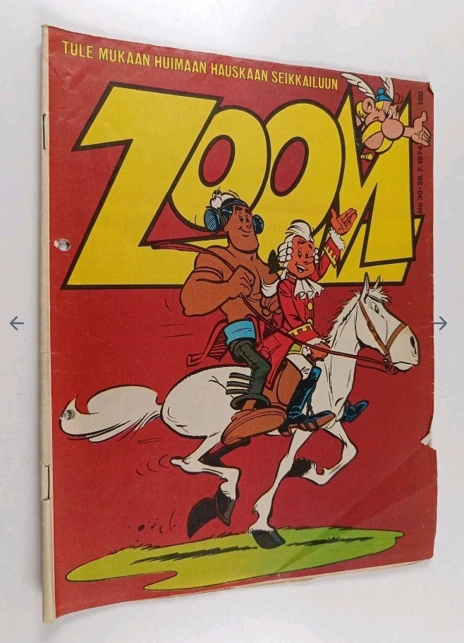 Zoom 1974 rivista fumetti Oumpah Pah Asterix Finlandia finlandese fumetto A