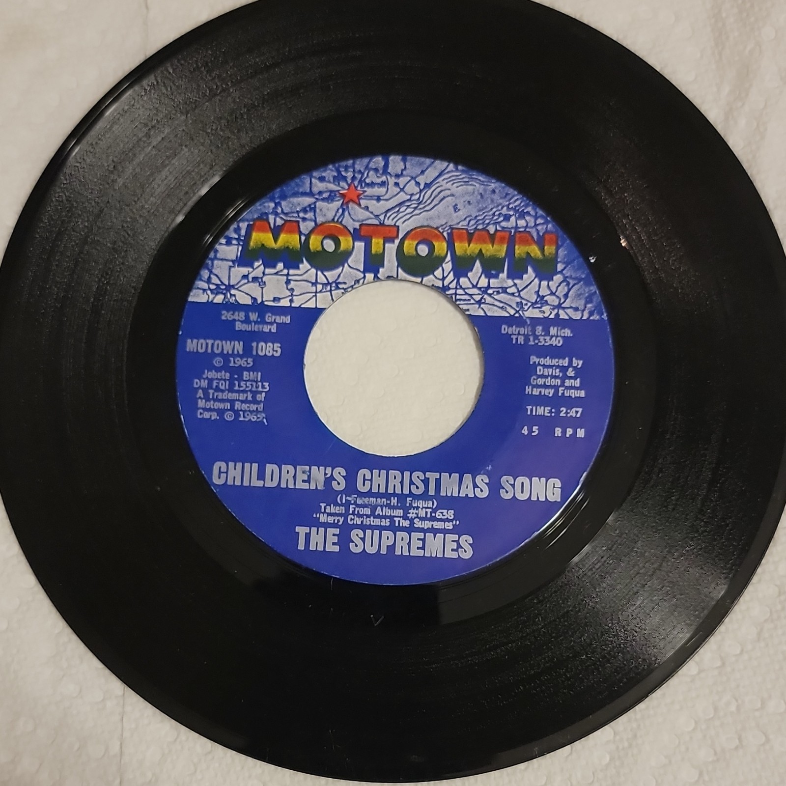 The Supremes Children's Christmas Song/Twinkle Little Me Motown 1085 1965 45