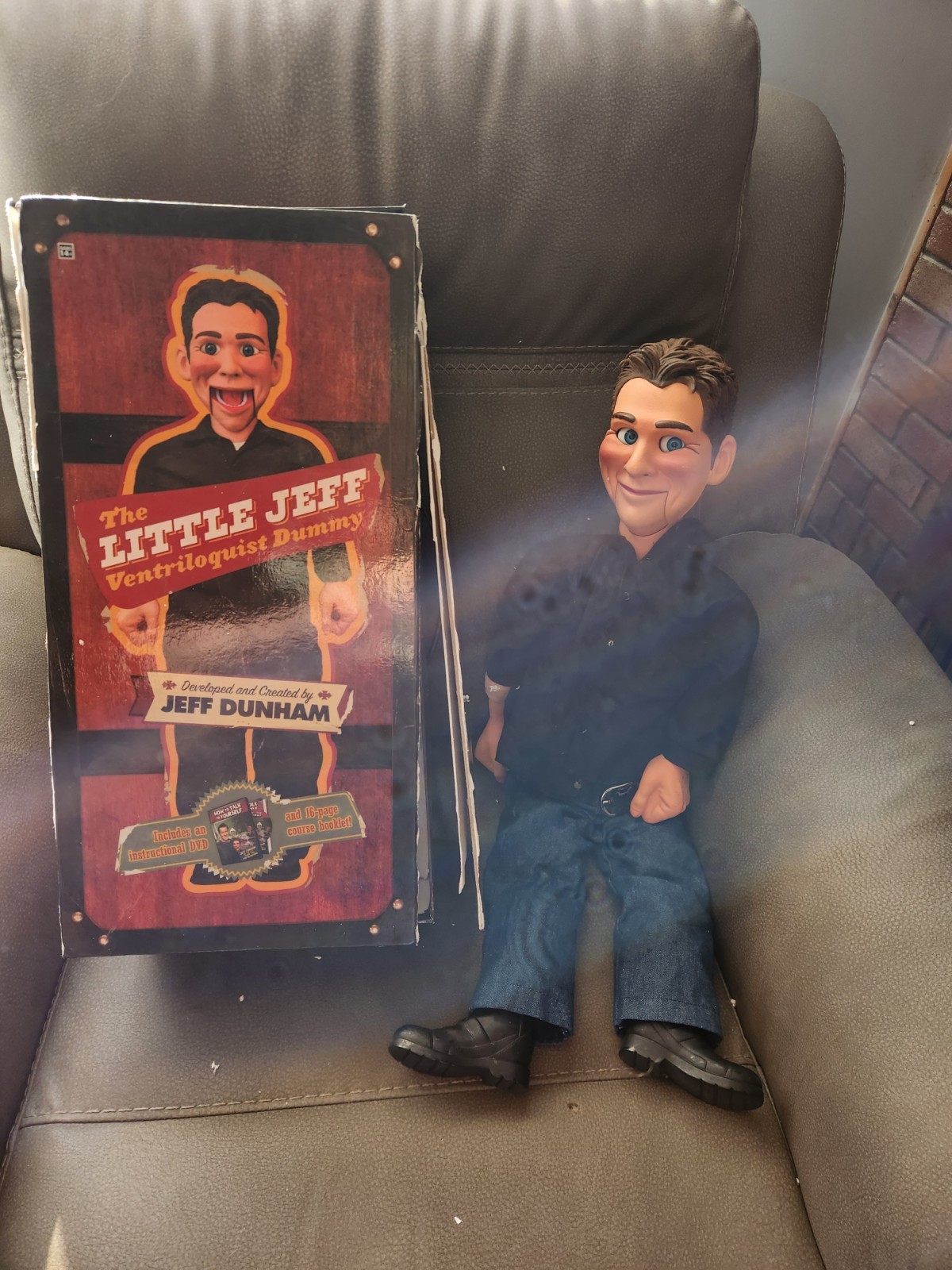 Manichino ventriloquo LITTLE JEFF Dunham senza DVD con scatola - usato grezzo 