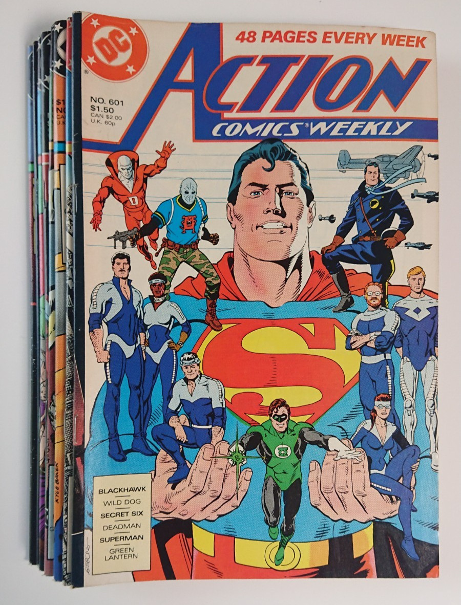Lotto di 8 fumetti DC Action Comics #601-608 1988