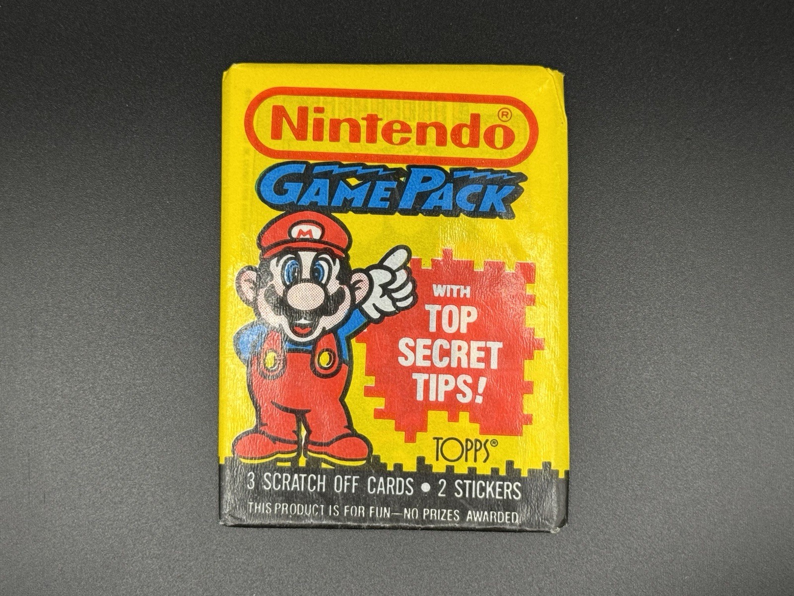Topps Nintendo Game Pack Top Mario Sealed Pack 3 Cards + 2 Stickers 1989