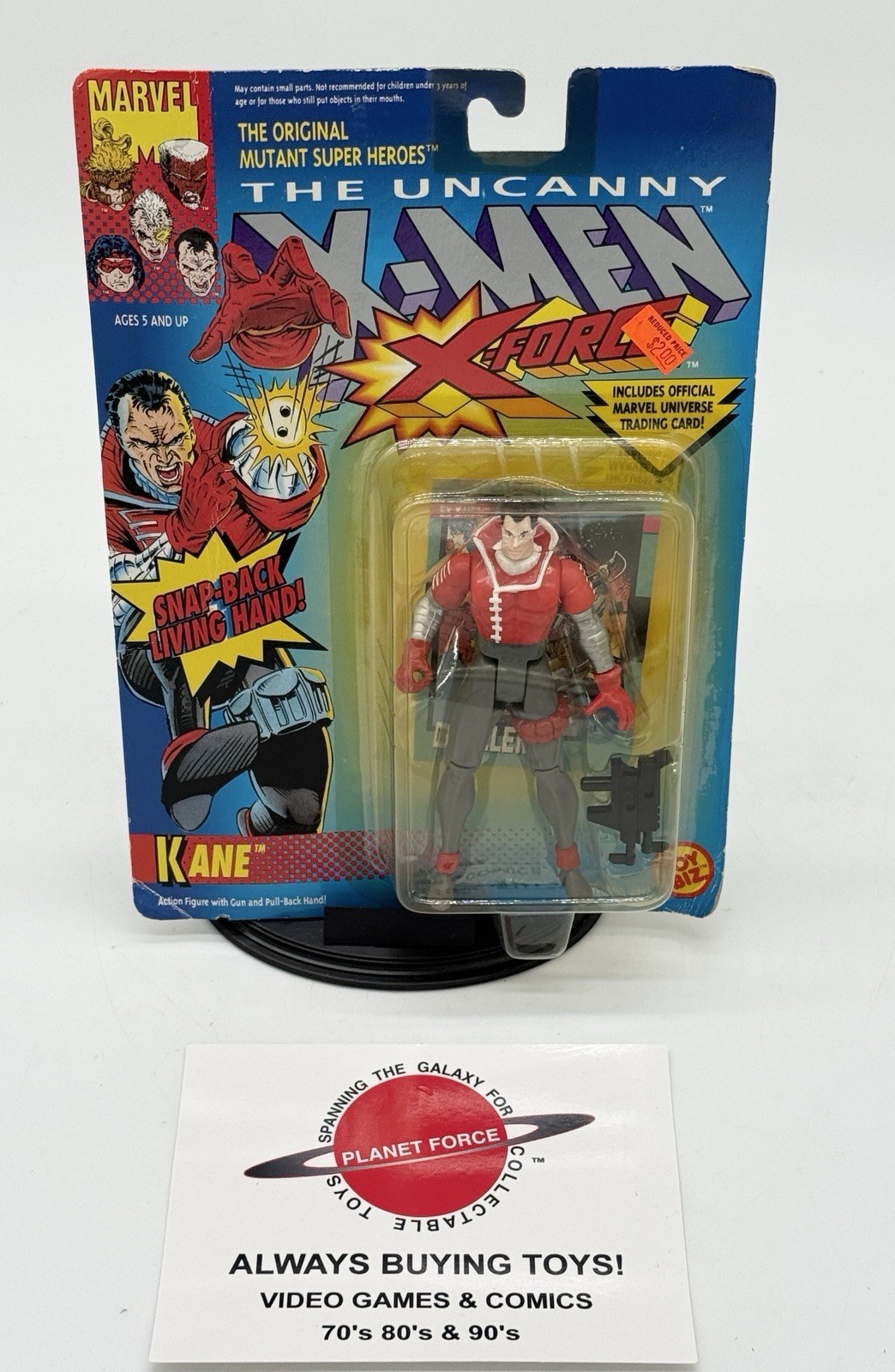 1992 Kane Snap Back Living Hand Marvel Uncanny X-Men ToyBiz Figure NEW