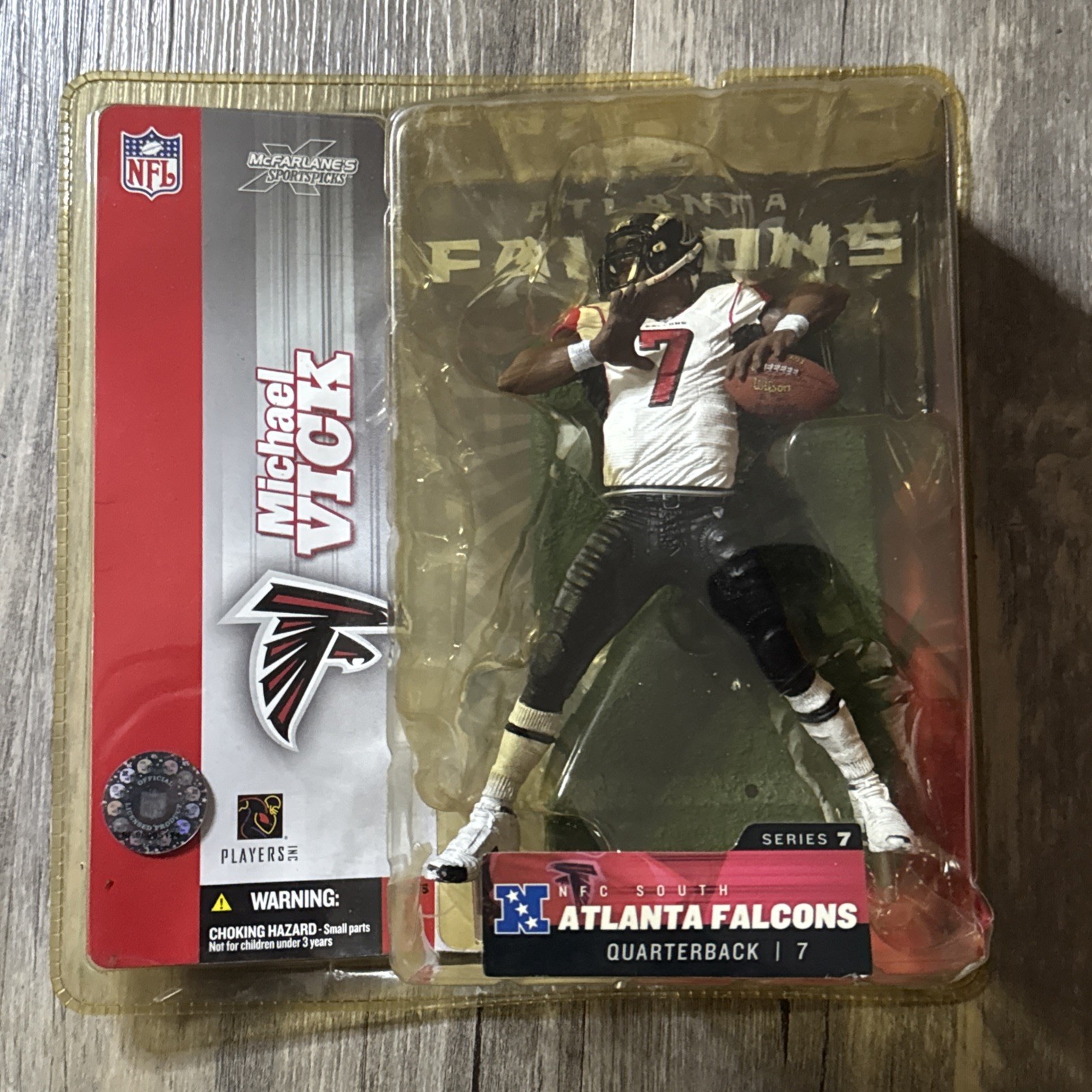 Figurina calcio McFarlane Michael Vick#7 NFL 2003 SIGILLATA Atlanta Falcons