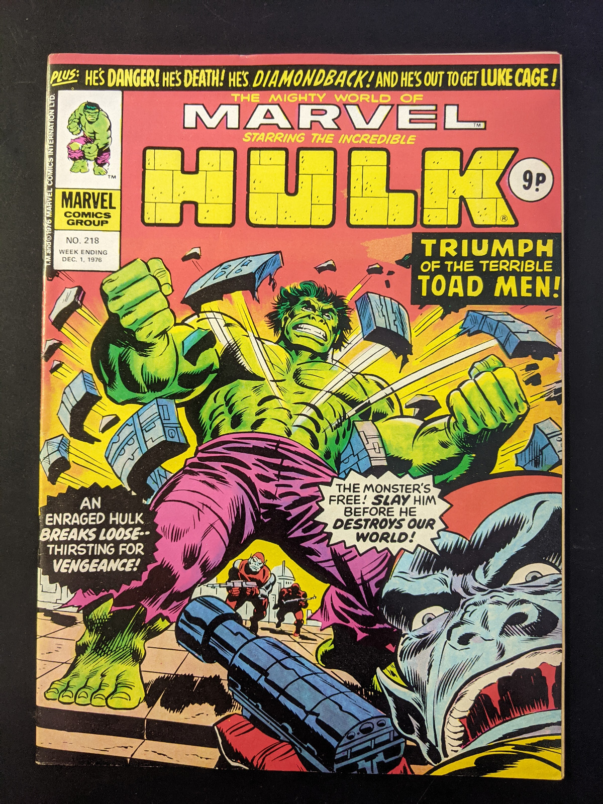 The Mighty World of Marvel Comic #218 December 1st 1976, Marvel UK