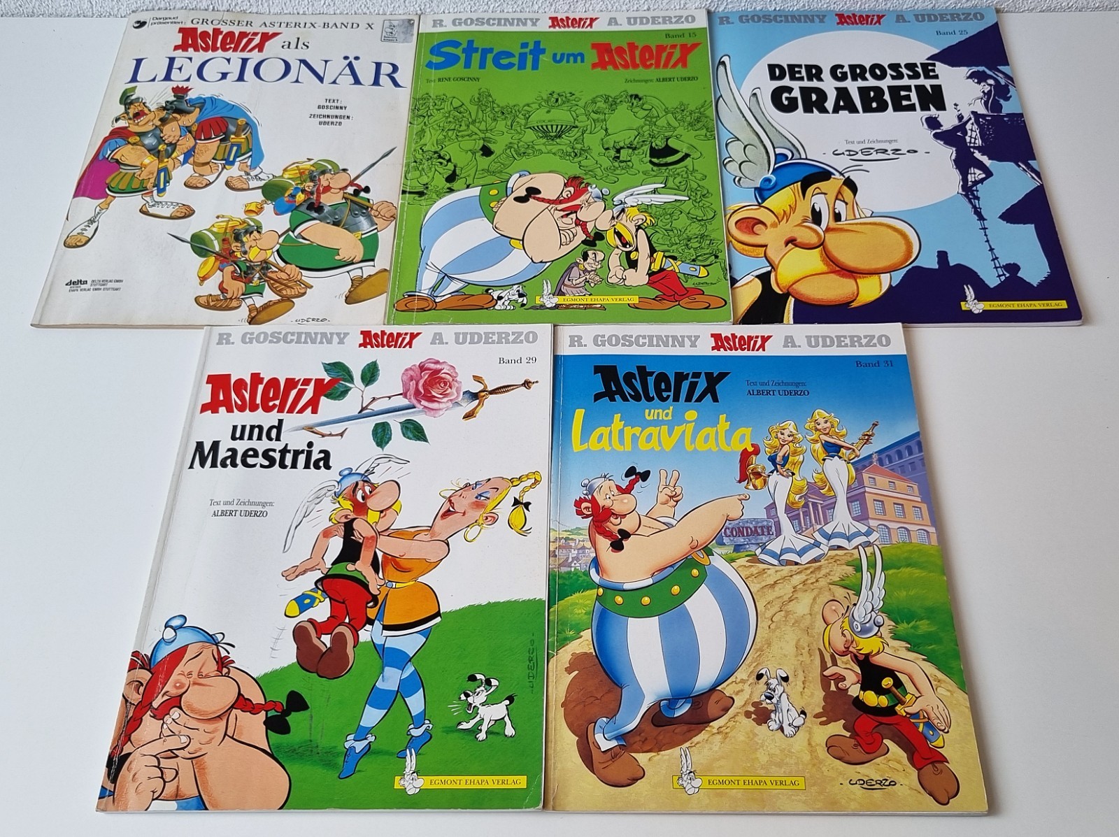 5 fumetti Asterix & Obelix - Ehapa Editore volume 10+15+25+29+31