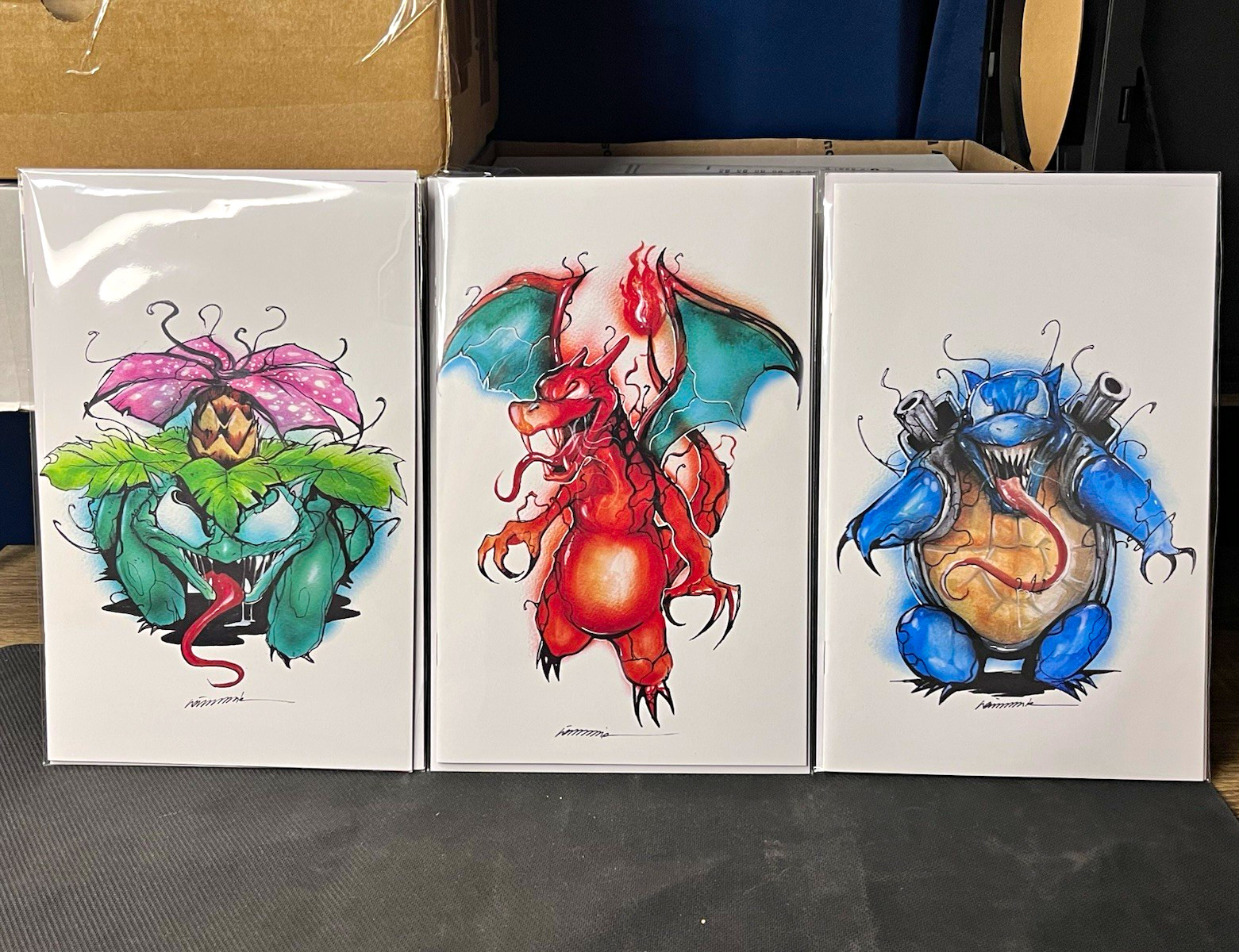 Artist Alley Comics Sketchbook Pokemon VENOMIZED STARTERS Variant Set