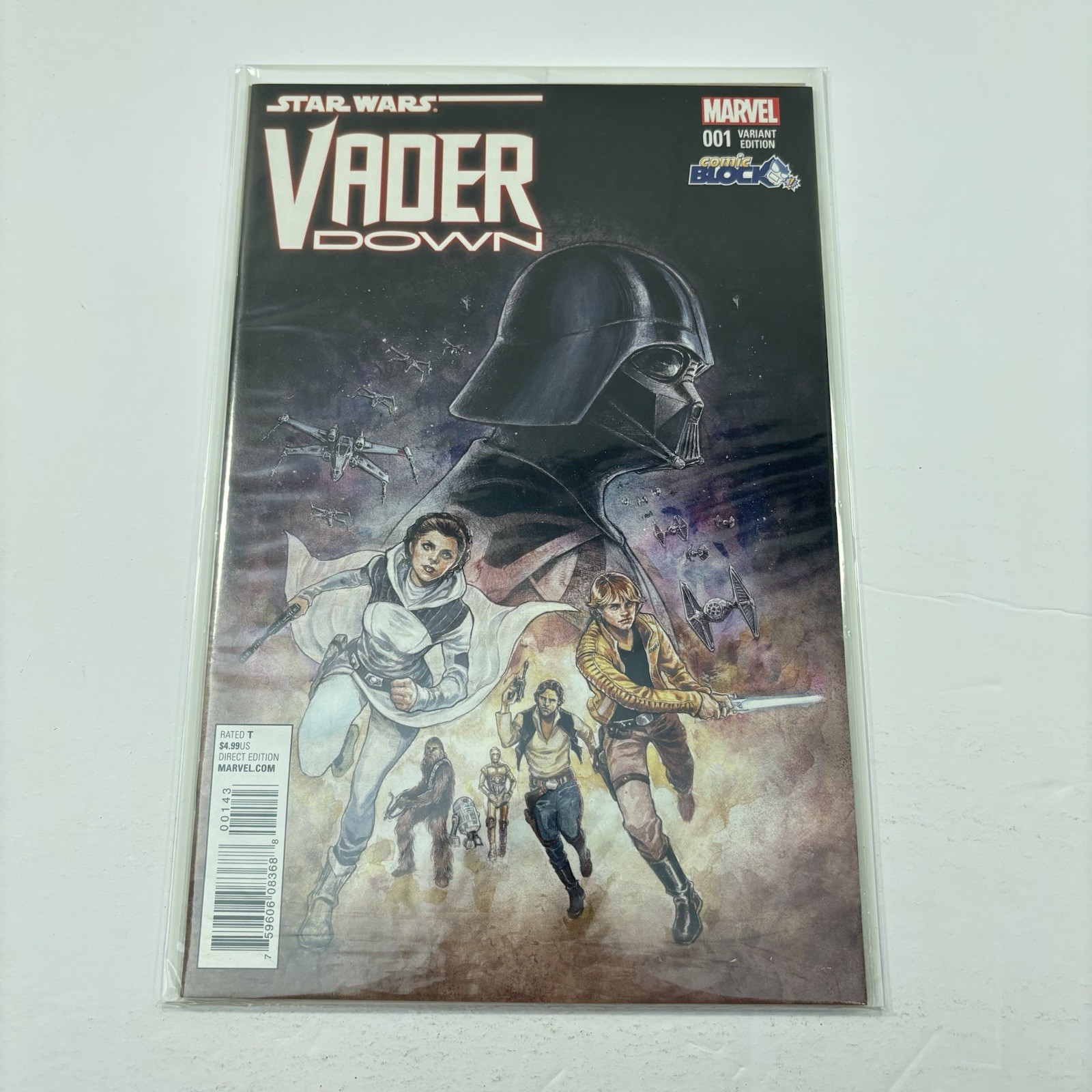 Star Wars Vader Down #1 esclusiva copertina variante blocco fumetti Marvel quasi nuovo polisacco