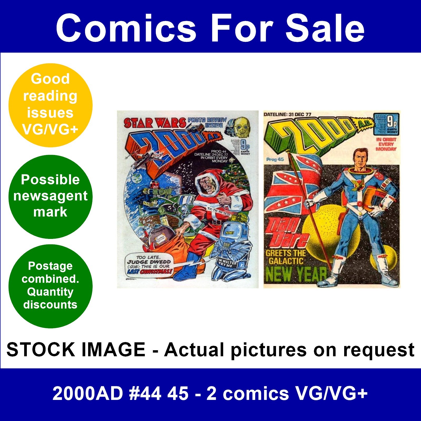 2000AD #44 45 - 2 comics VG/VG+