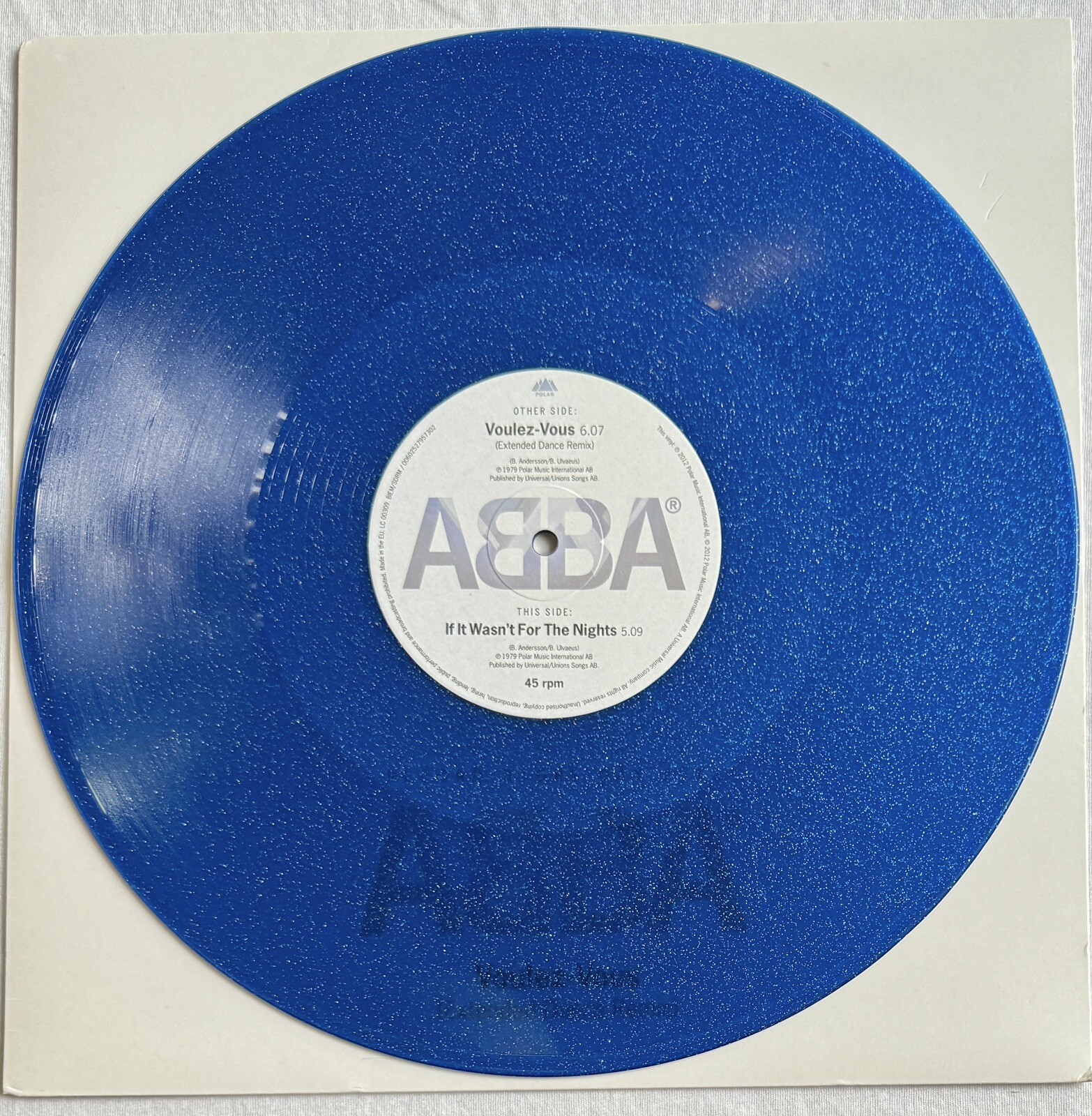 ABBA -Voulez Vous- Rare UK Blue Glitter Vinyl 12” - Record Store Day 2012 RSD