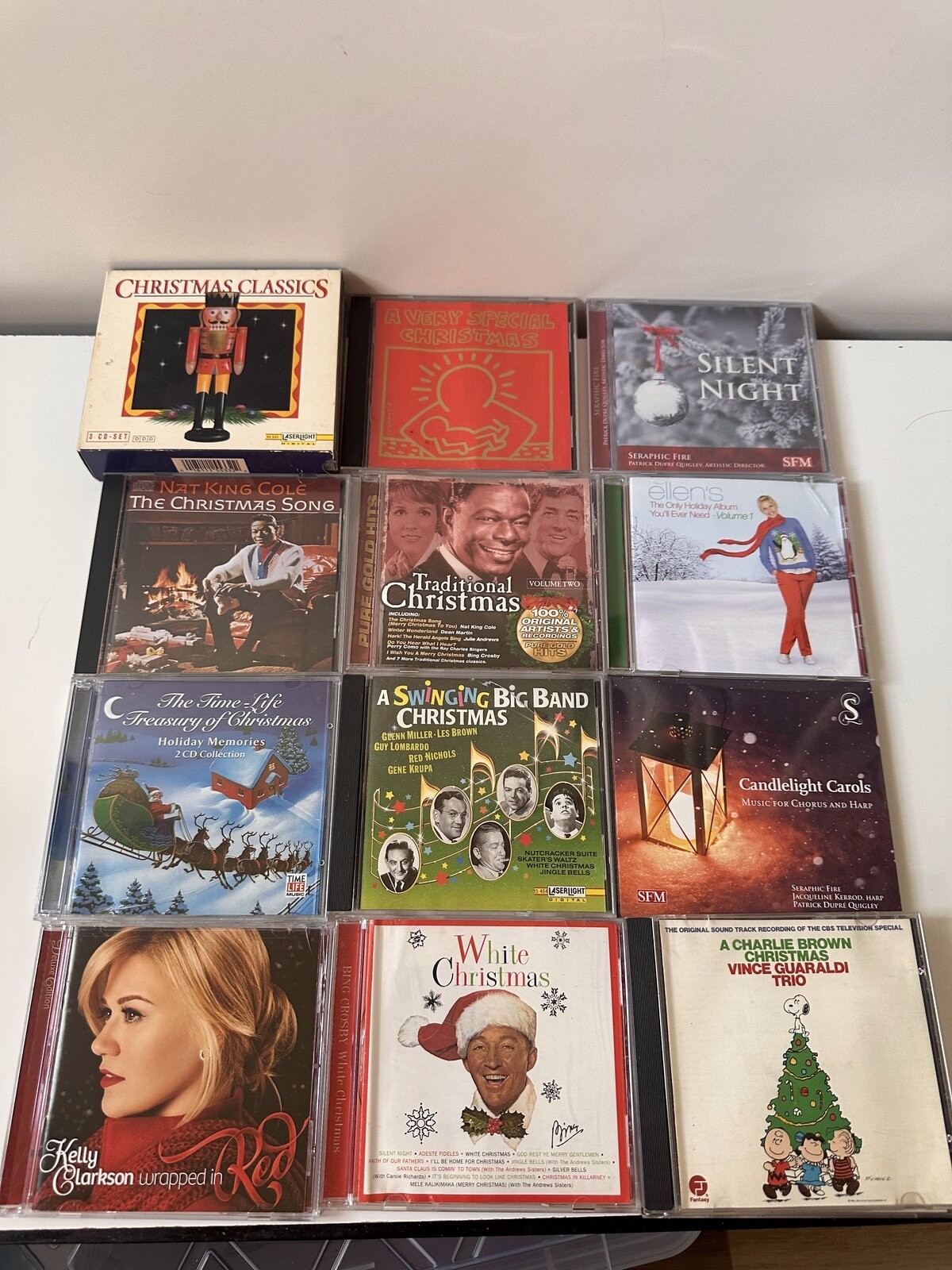 Christmas CD Lot 13 Titles 16 Discs Charlie Brown Bing Crosby Nat King Cole