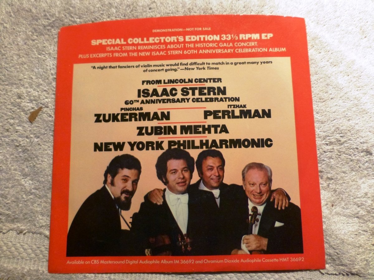 Isaac STERN 60th Anniversary Celebration 7" Special Collector's COLUMBIA inch 