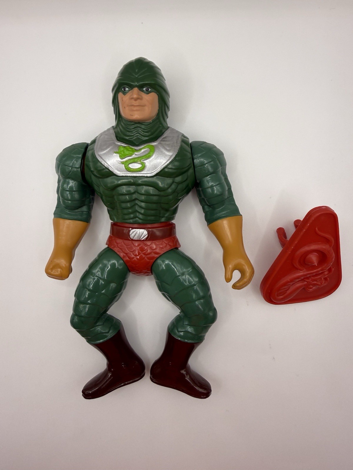 Modellino vintage Mattel Masters of the Universe King Hiss 1985 con scudo