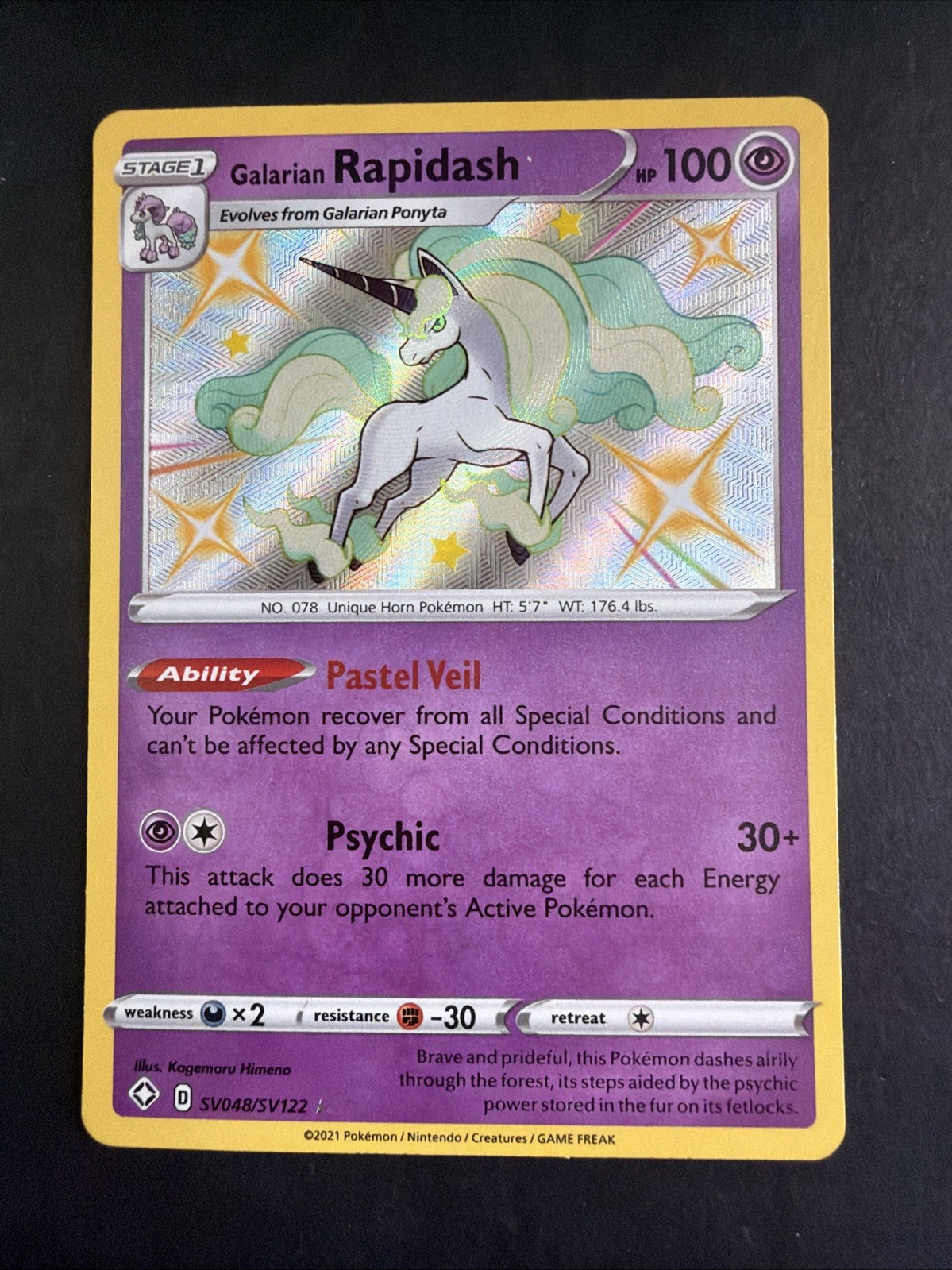 Galarian Rapidash SV048/SV122 Shining Fates: Shiny Vault Holo