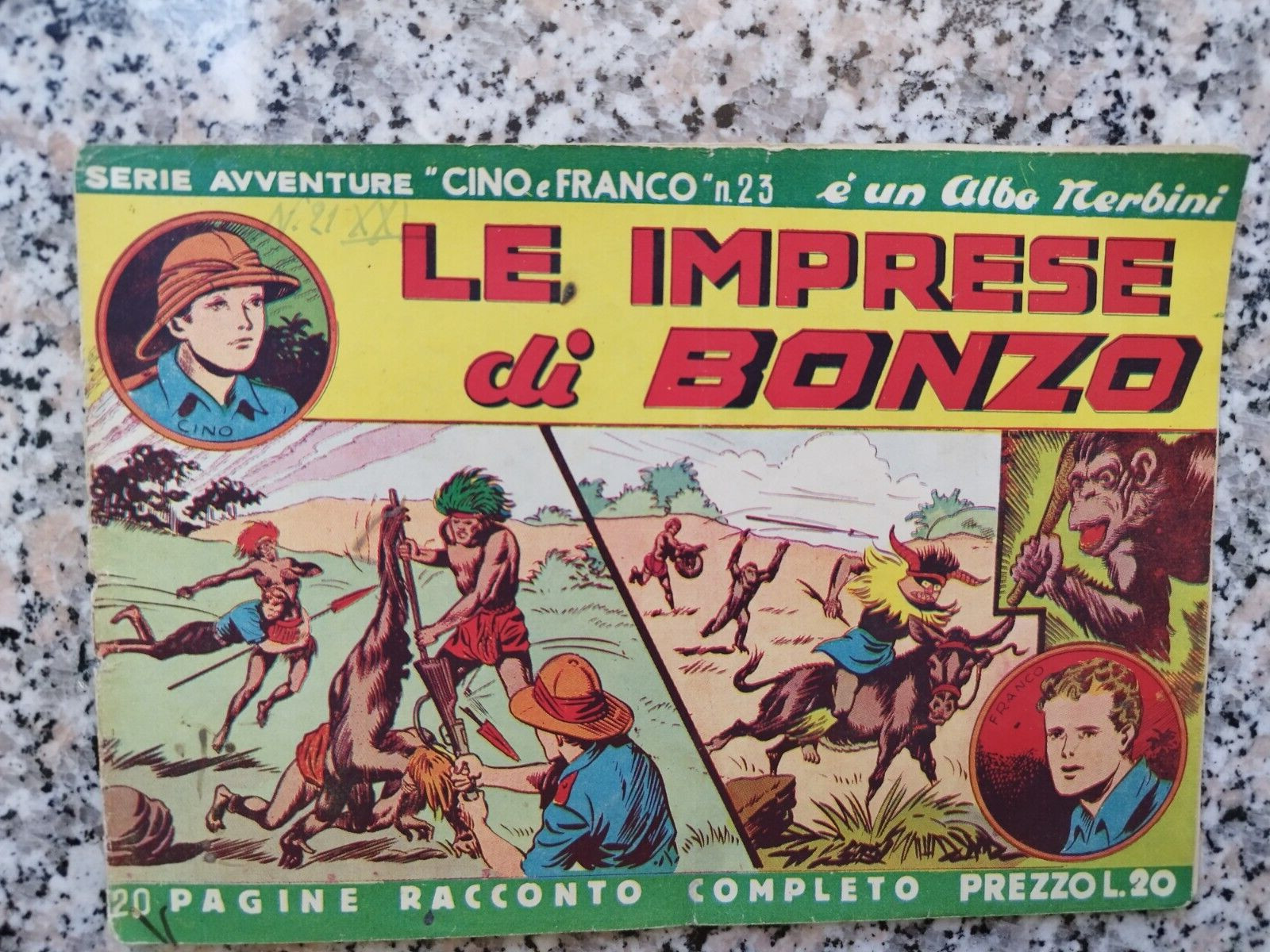 bp39 fumetto cine e franco le imprese di bonzo n23 editore nerbini 1948