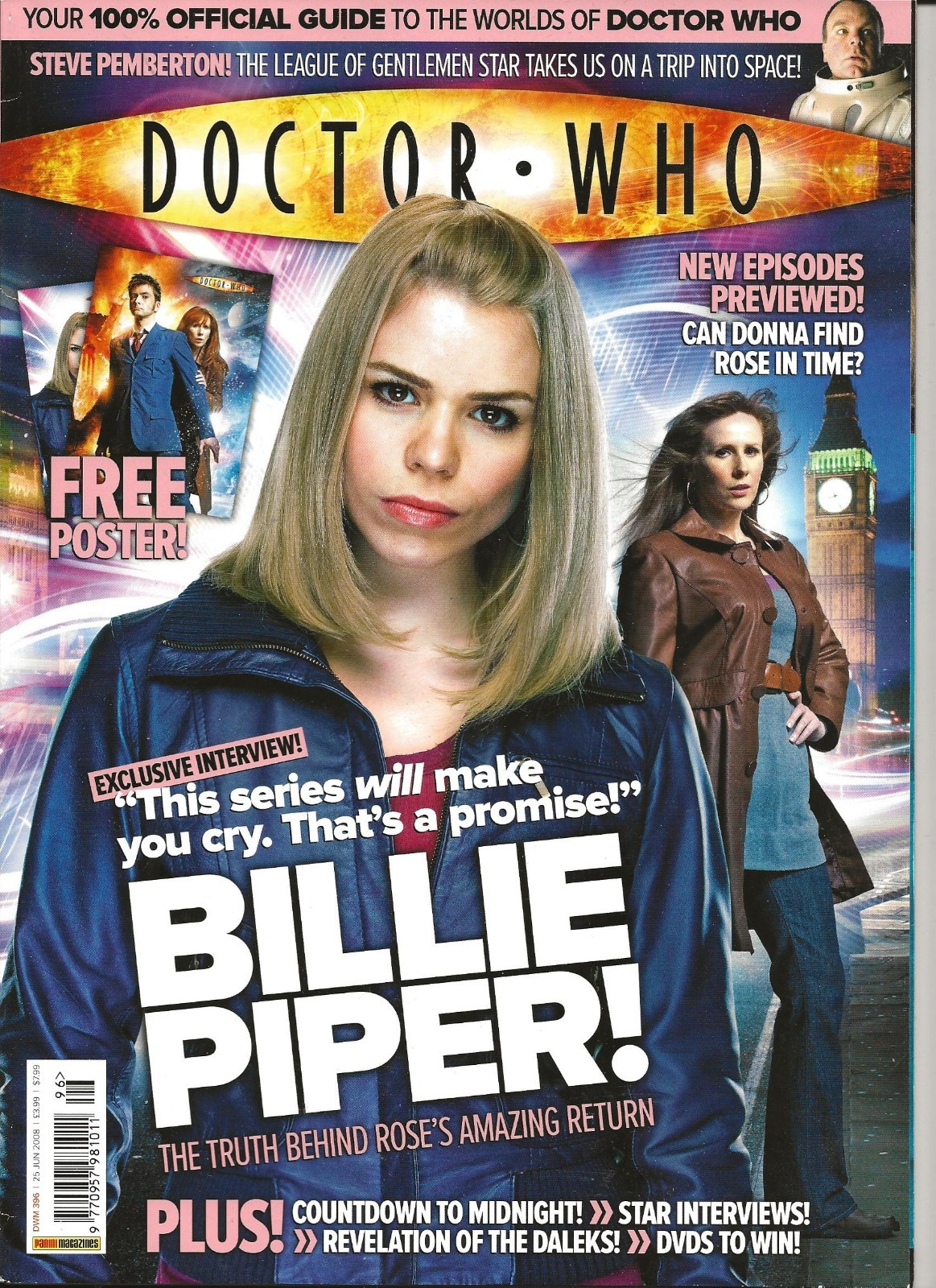 Doctor Who Magazine Issue 396 June 2008 Billie Piper cover