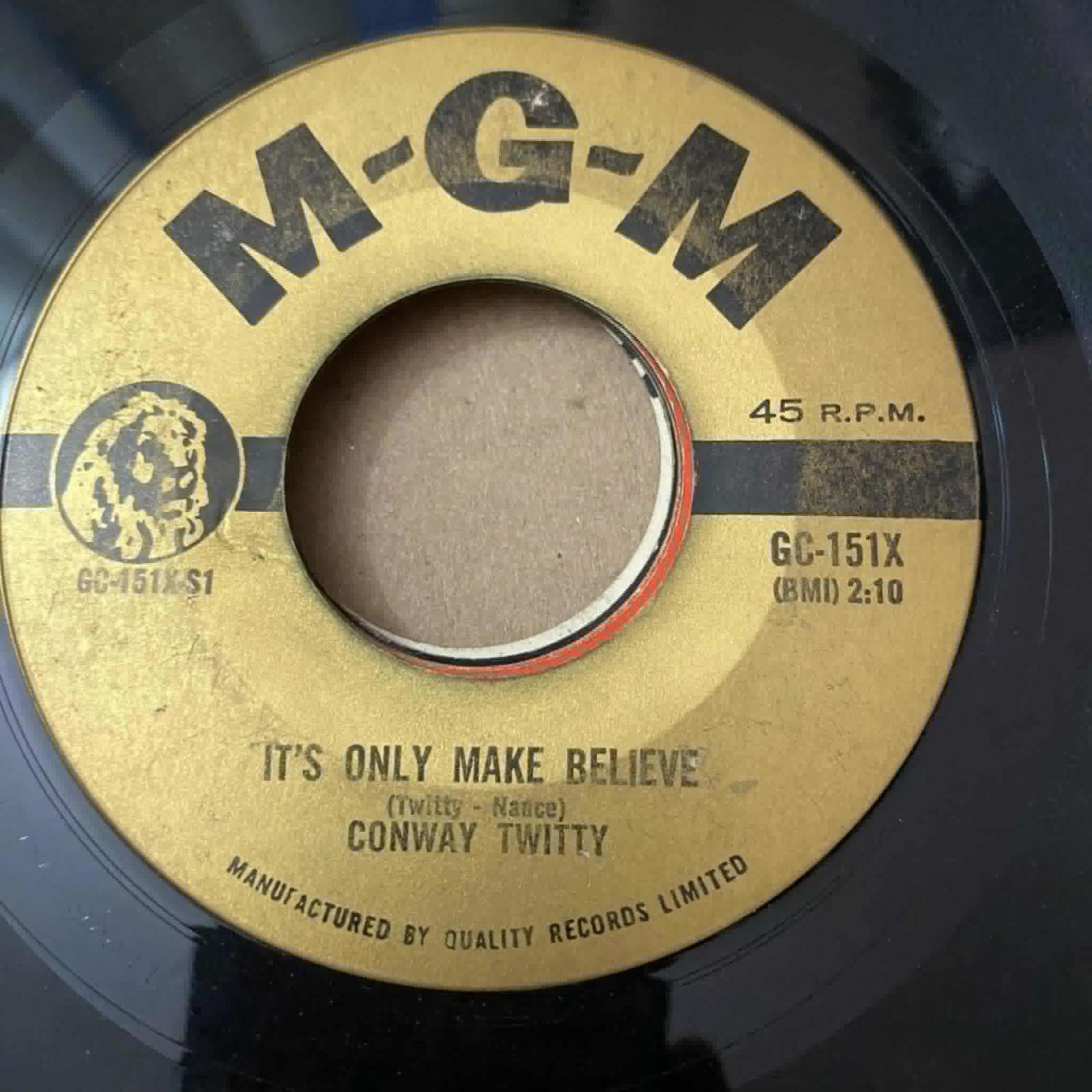 Conway Twitty - Lonely Blue Boy/It's Only Make Believe 6C-151X 45rpm VG+ R13