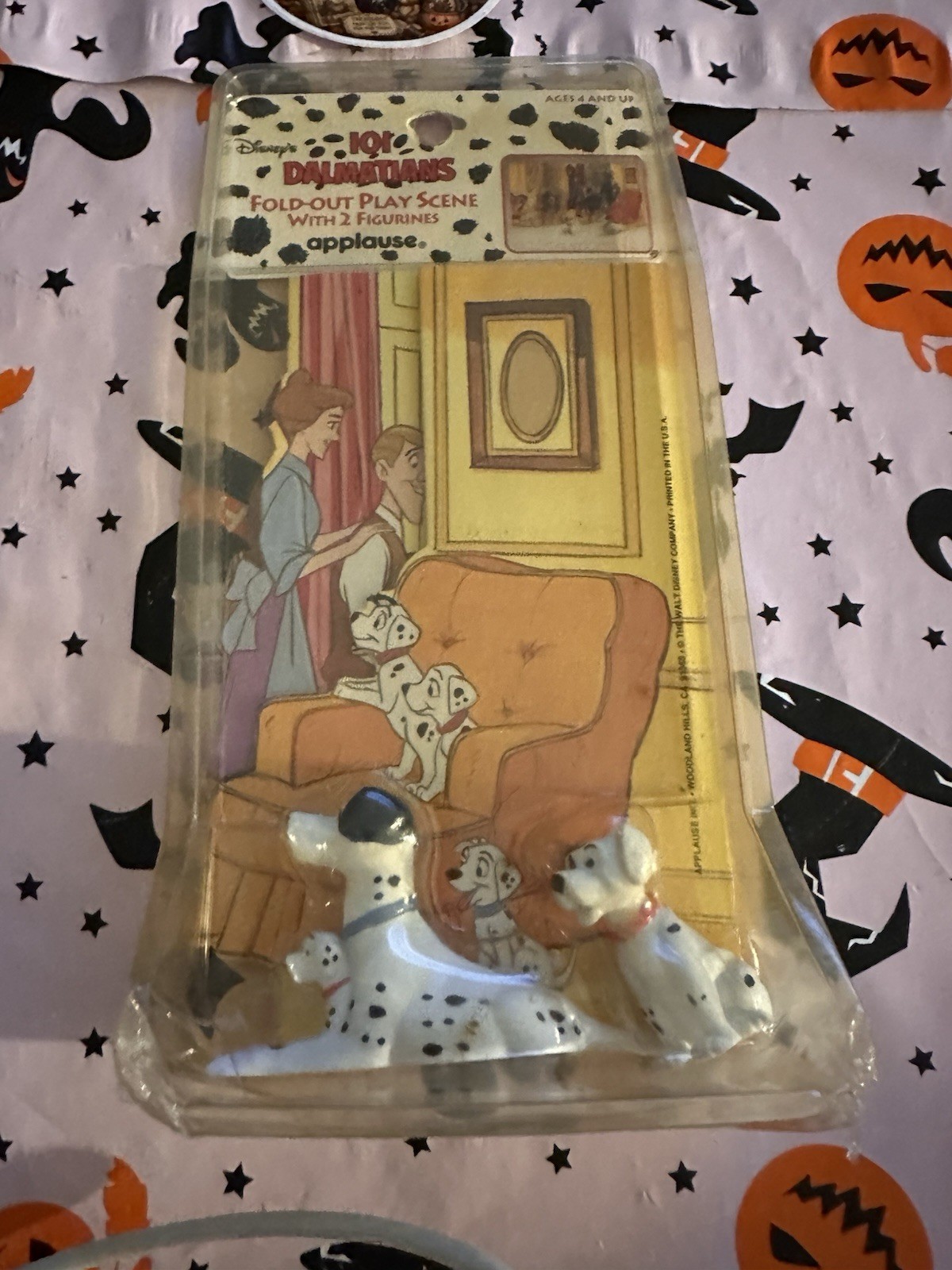 Scena pieghevole vintage anni 90 Disney's 101 Dalmati da Applausi + 2 personaggi giocattolo