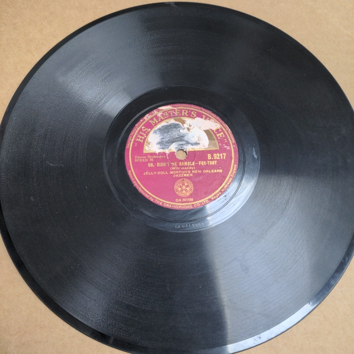 Jelly Roll Morton’s New Orleans Jazzmen 78 RPM Single Vinile Blues Jazz