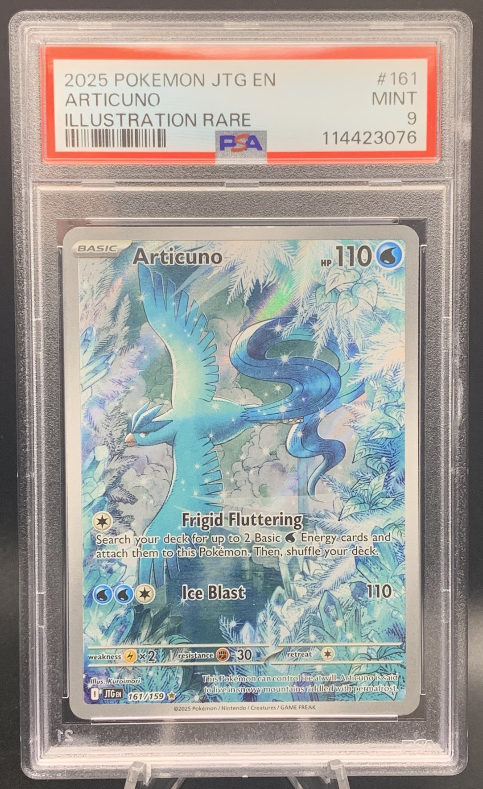Articuno 161/159 IR - 2025 Pokémon Viaggio Insieme Illustrazione Rara PSA 9 MINT