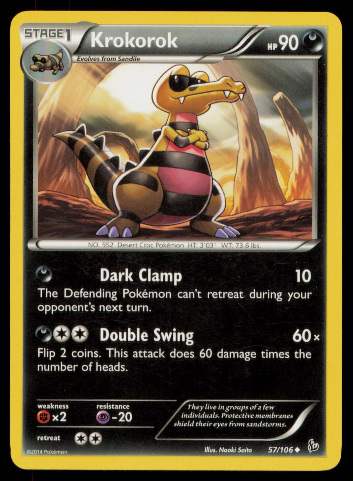 KROKOROK 57/106 UC FLASHFIRE POKEMON NM