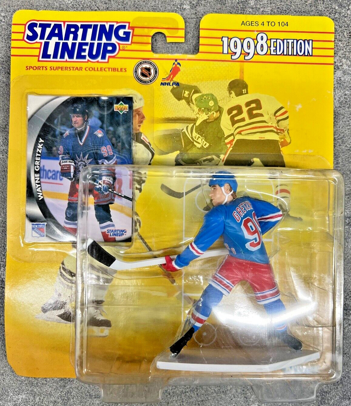 NHL Wayne Gretzky New York Rangers Starting Lineup 1998 Hockey Vintage