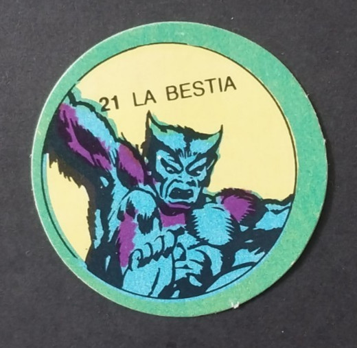 Carta disco Marvel Ultra Figus Beast 1980 #21 Argentina X-Men non Terrabusi