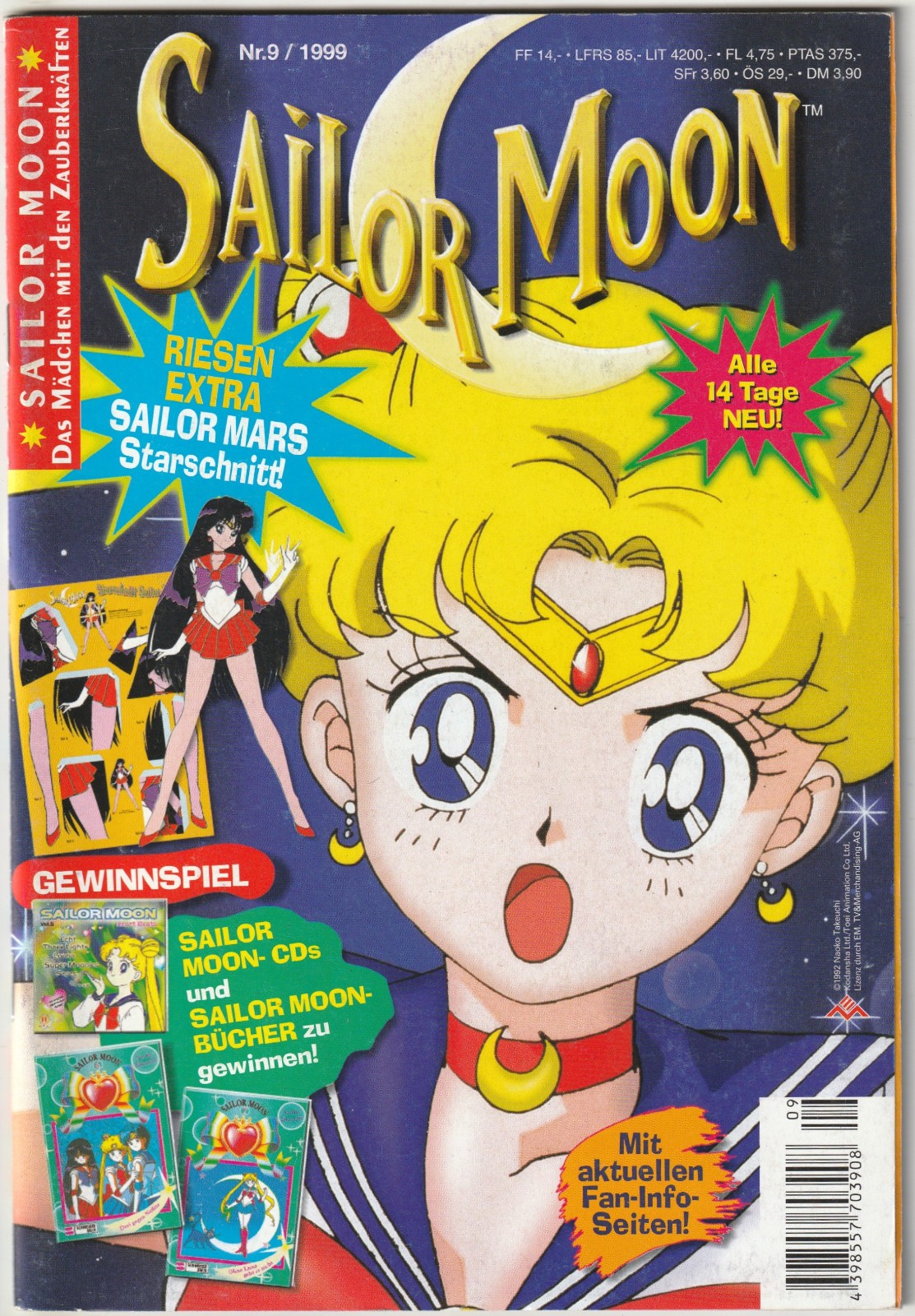 ✪ SAILOR MOON #9/1999 + taglio stellare/poster, fumetto manga Ehapa Z1/1-