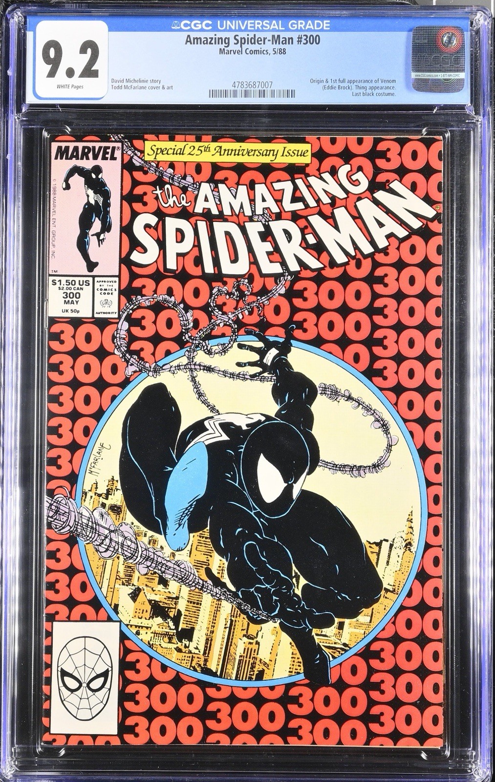 Amazing Spider-Man #300 CGC 9.2 Marvel 1988 1st Full Venom