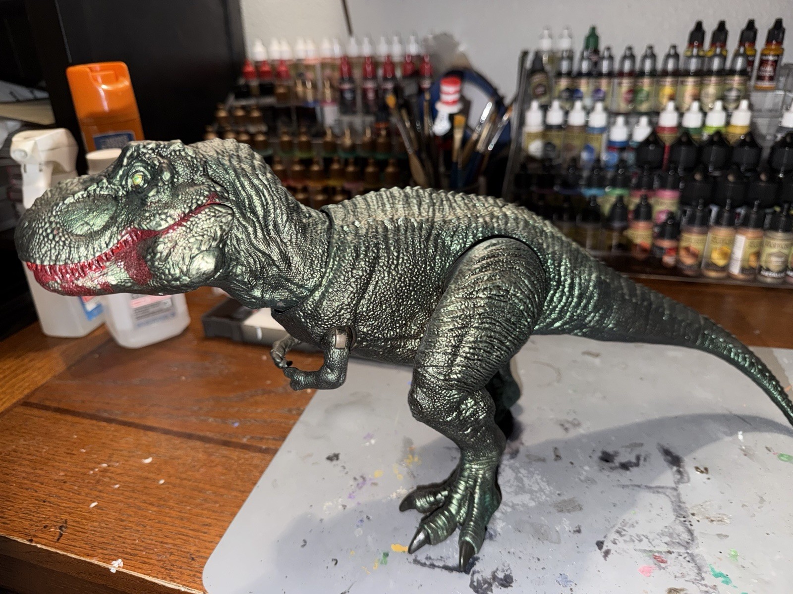Custom Painted Jurassic World Chomp & Attack T Rex. 
