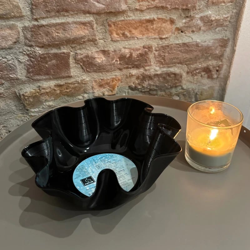 Vinyl Record Bowl Handmade – Georges Jouvin Pathé Blue Label