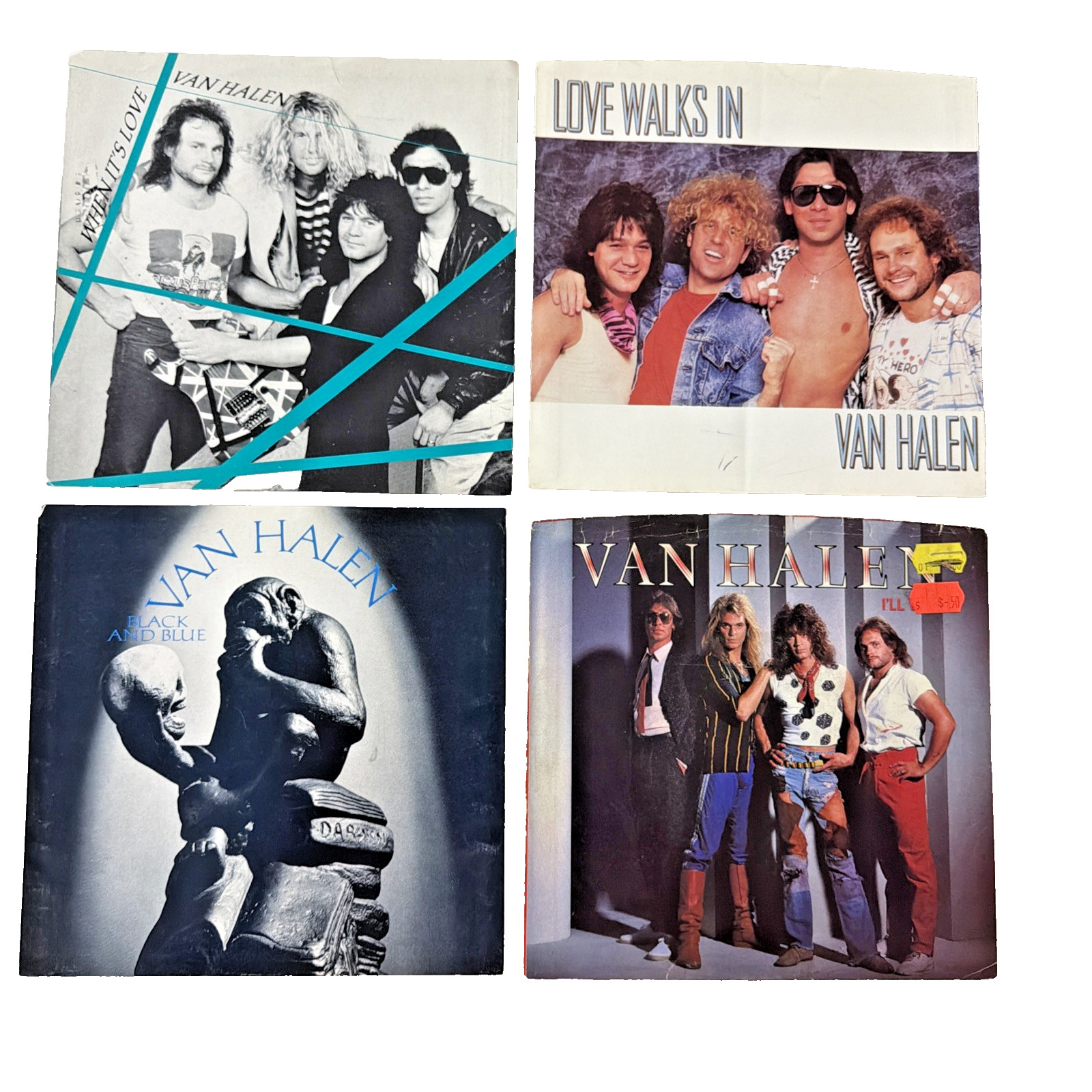 Van Halen 45 RPM Picture Sleeves Only No Records LOT (4) rock
