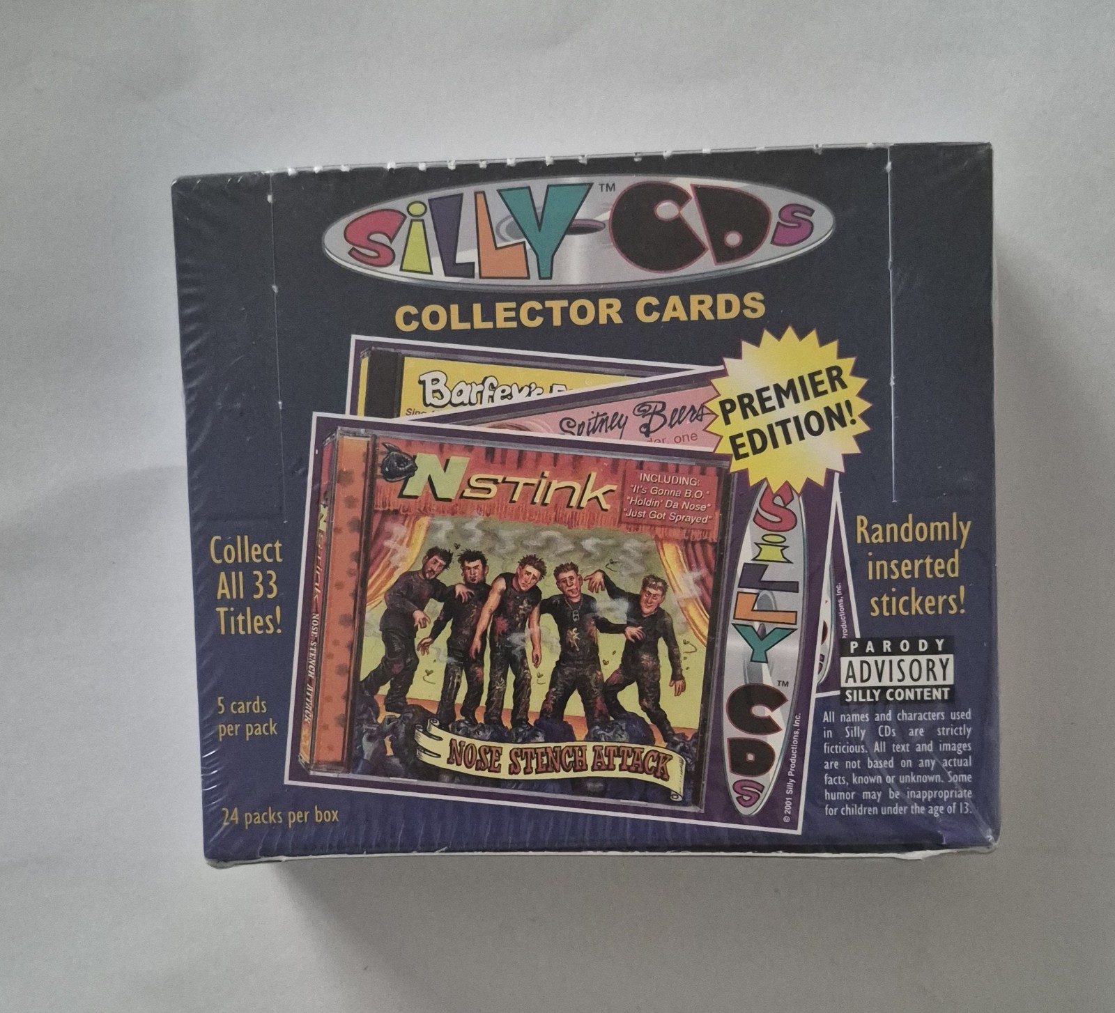 Vintage 2001 Silly CDs Collector Cards Sealed Box 24 Packs Premier Edition GPK