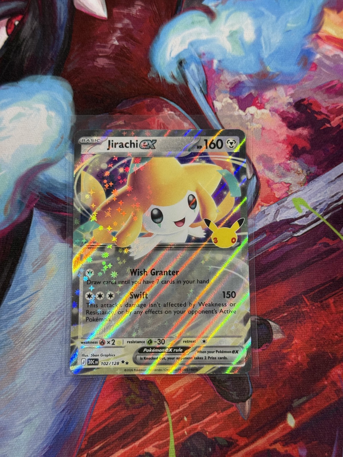 Jirachi ex 102/128 Double Rare ME: 30th Celebration Pokemon Holo Near Mint