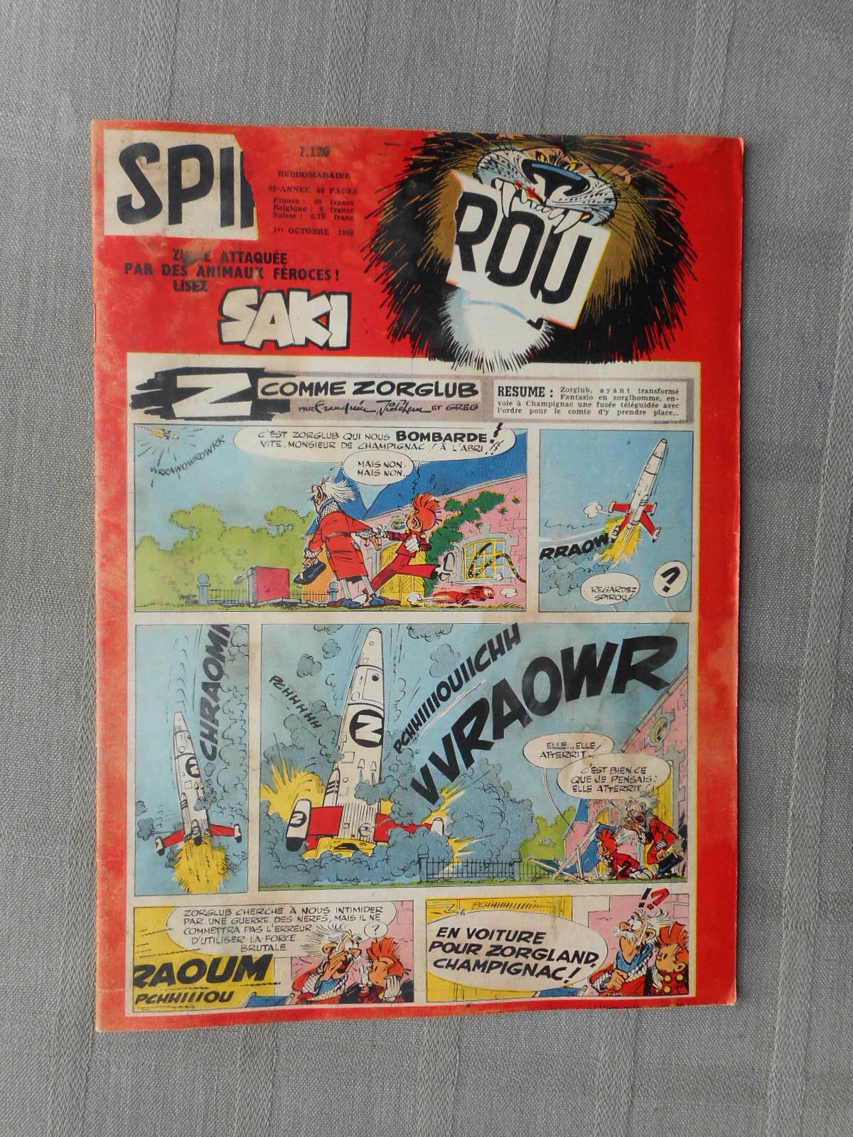 Hebdo Il Giornale Di Spirou N°1120 1959 Stato Corretto
