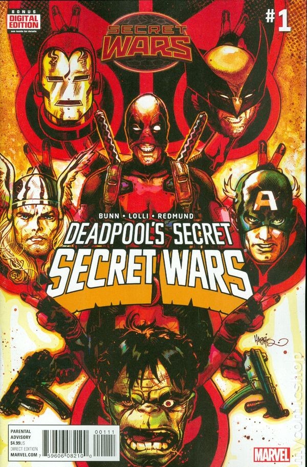 Deadpool's Secret Secret Wars 1A Harris quasi nuovo - 9.2 2015 immagine stock