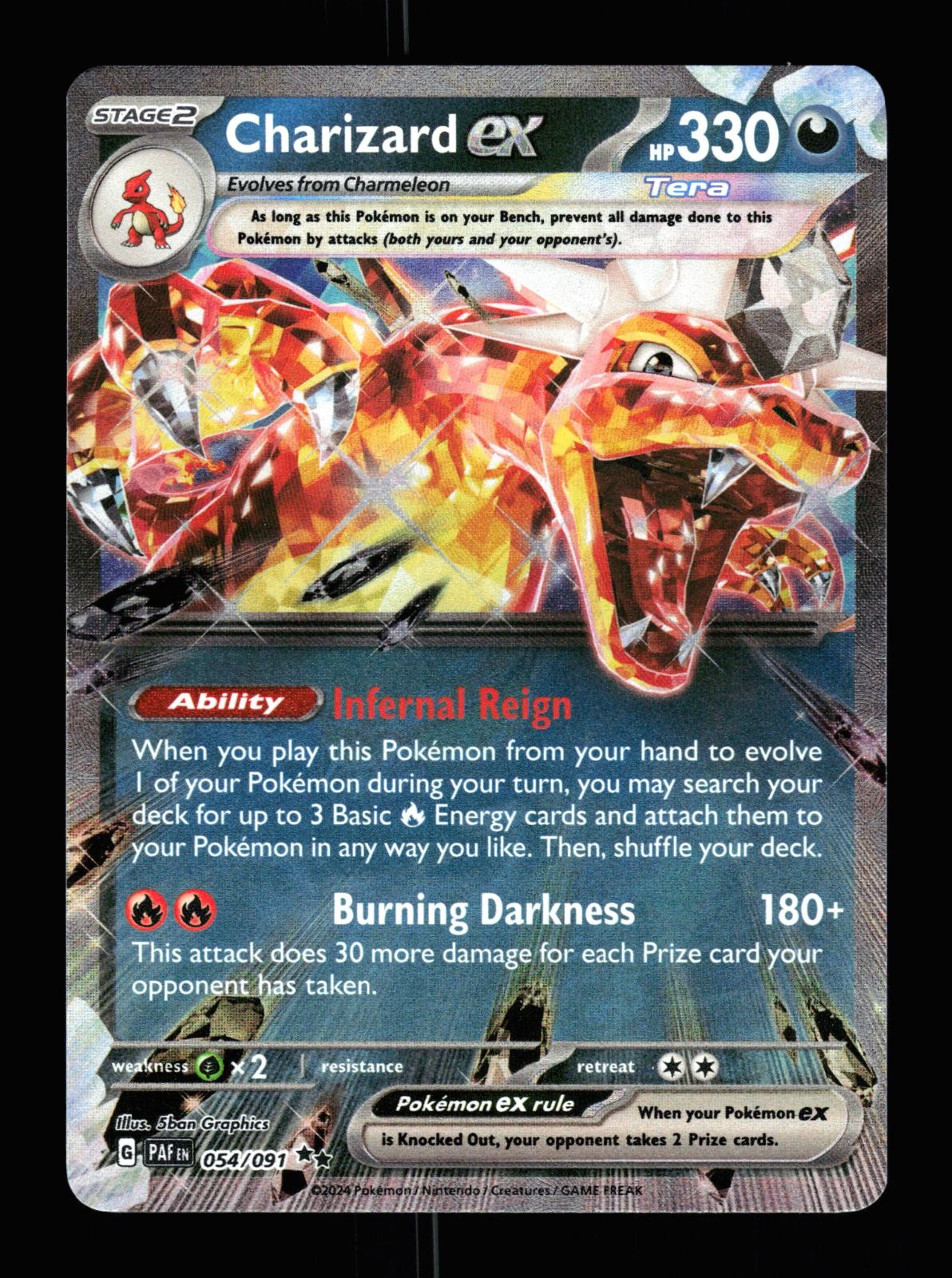 Charizard ex 054/091 Holo Double Rare Paldean Fates Pokemon 2024 NM Graphics