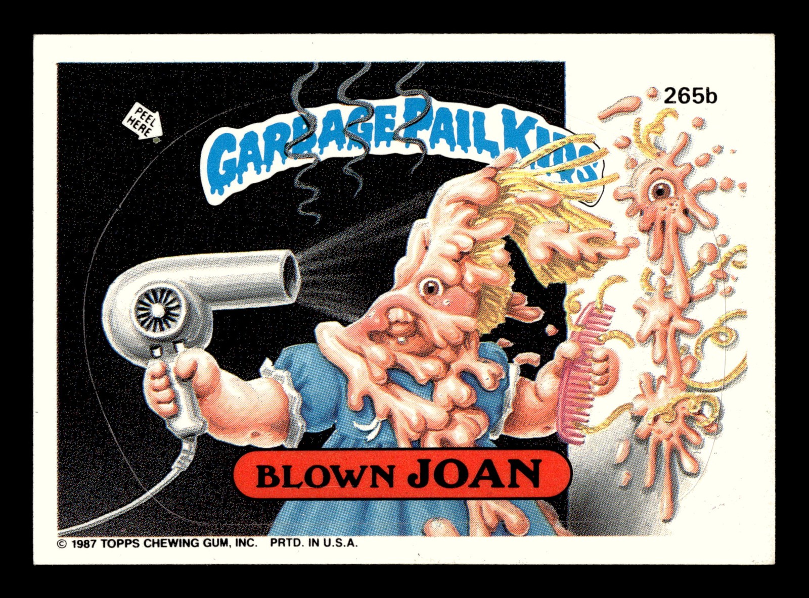 1987 Topps Garbage Pail Kids Series 7 #265b Blown Joan PUZZLE BACK