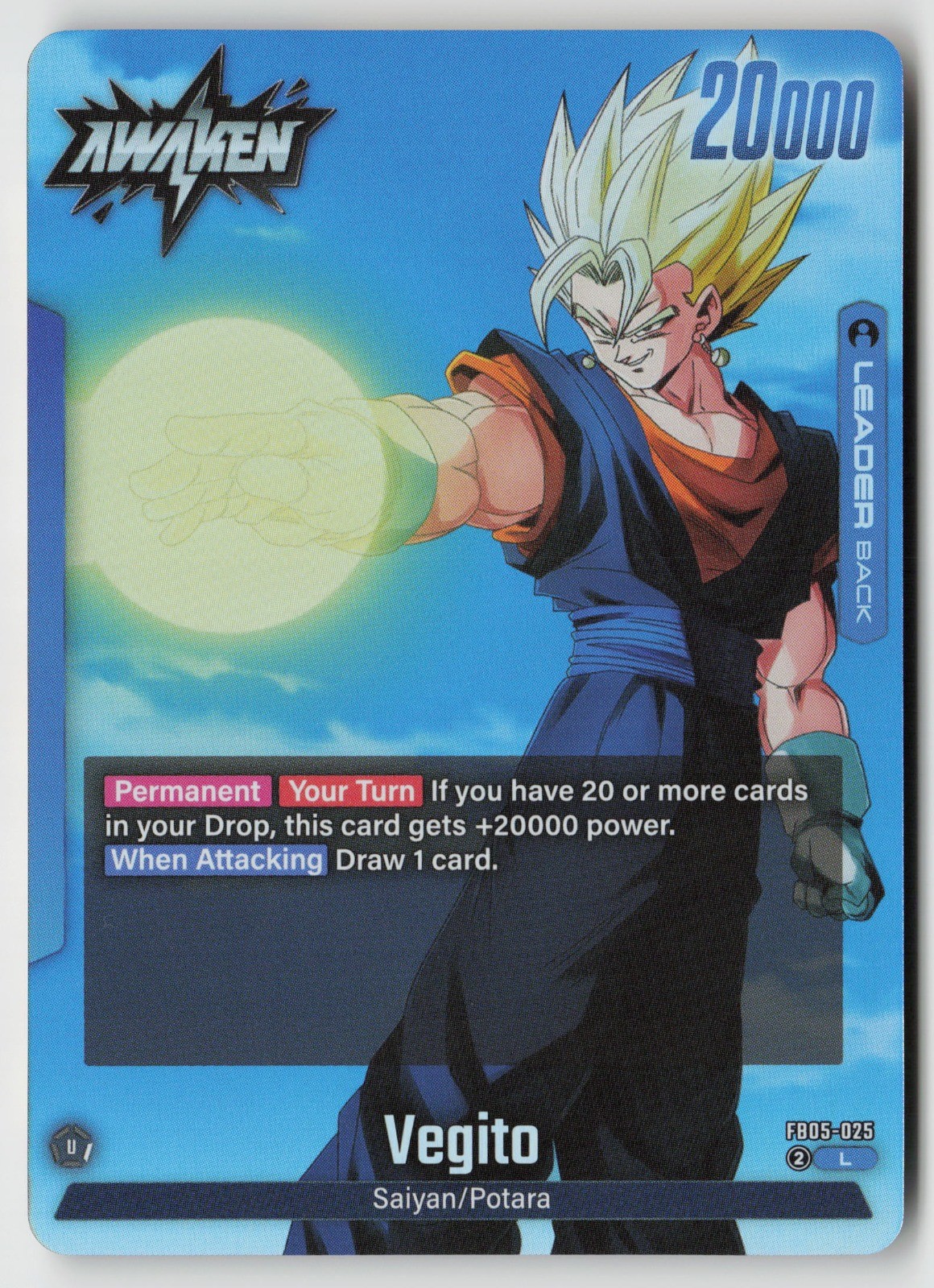 Vegito FB05-025 Story Booster 01 Leader Holo quasi nuovo