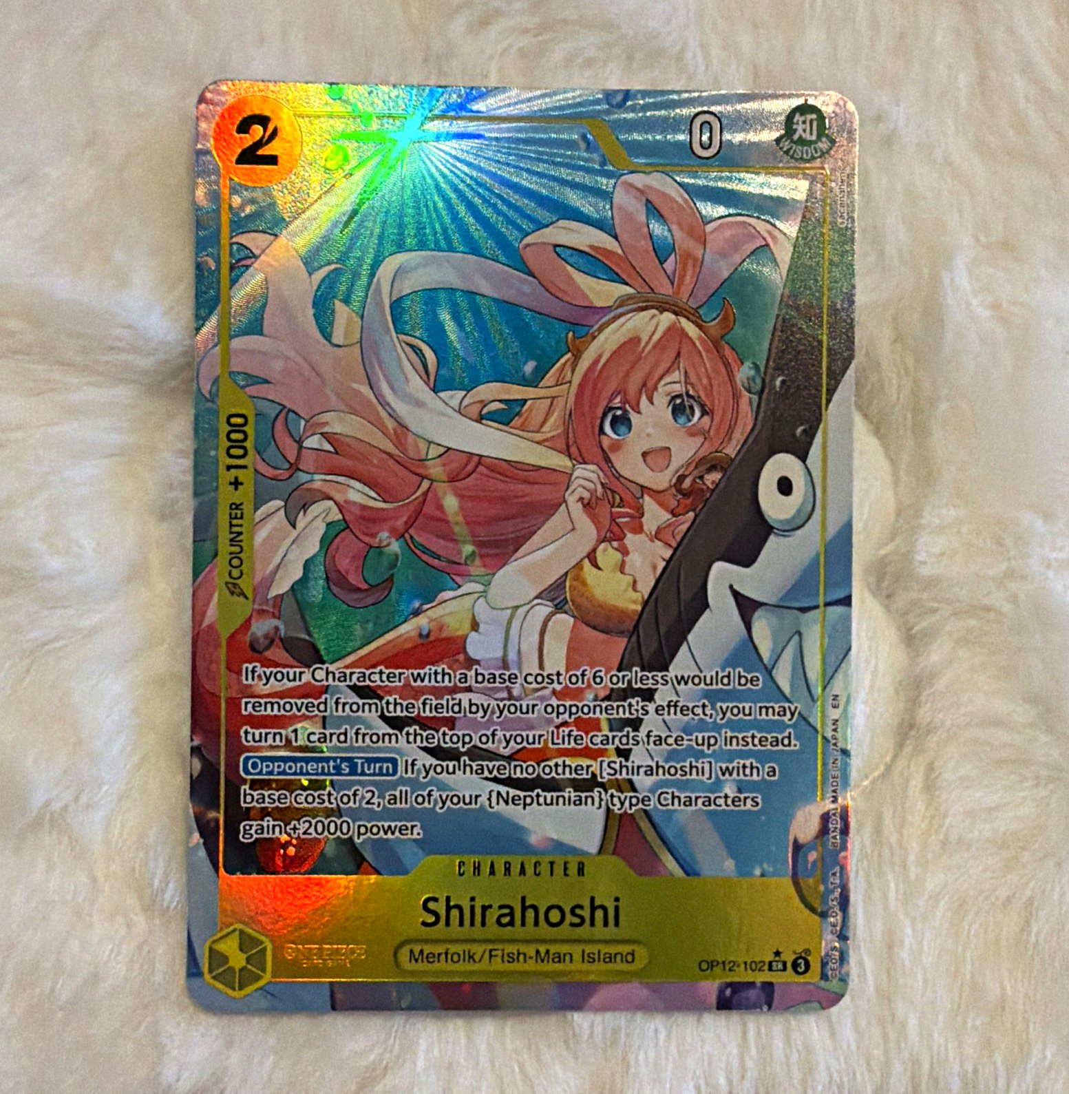 Shirahoshi OP12-102 Alt Art Foil super rara pezzo unico CCG EN Legacy Master