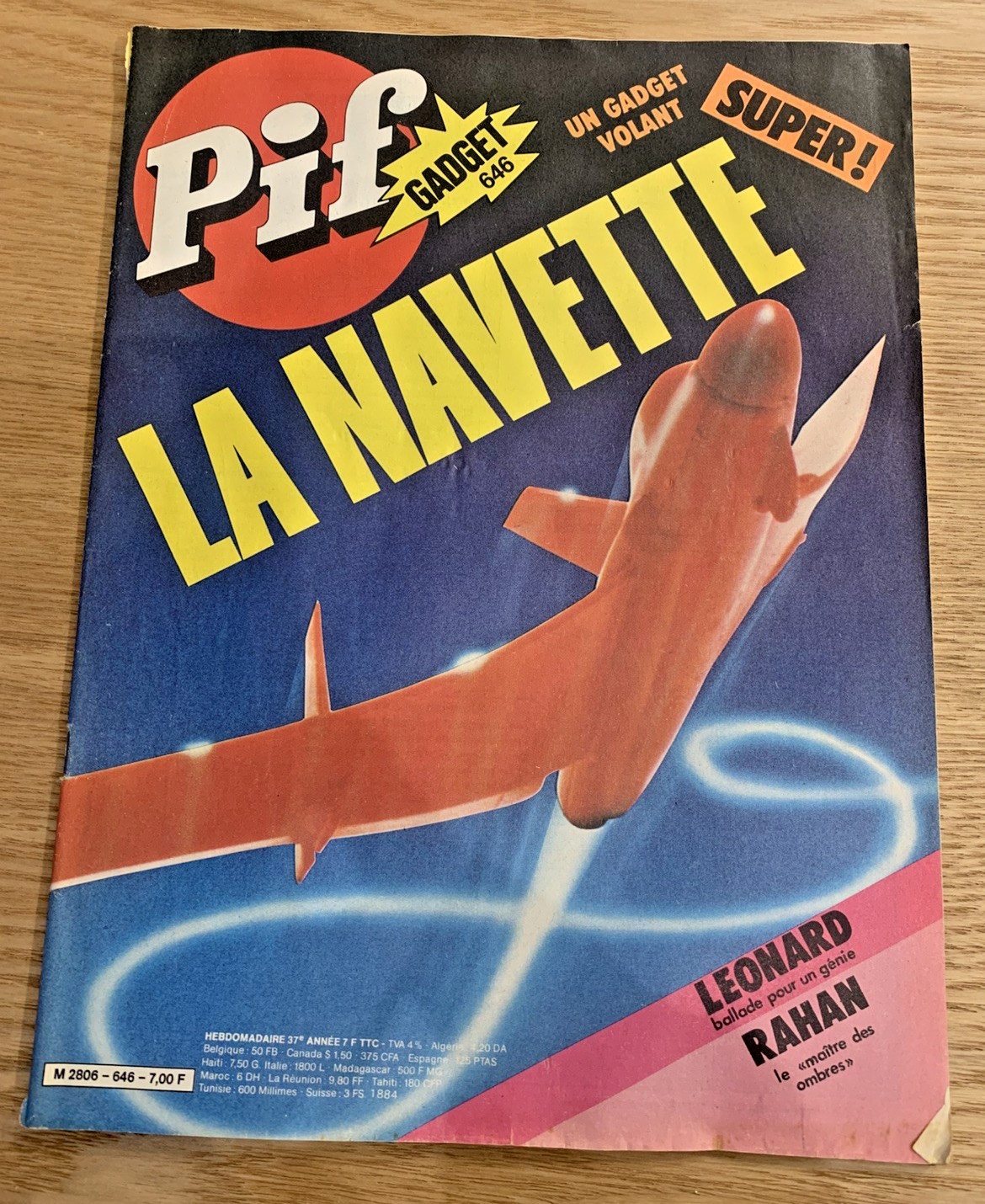Vintage Pif Gadget Magazine No. 646 (1981) - La Navette, Leonard, Rahan - Rare
