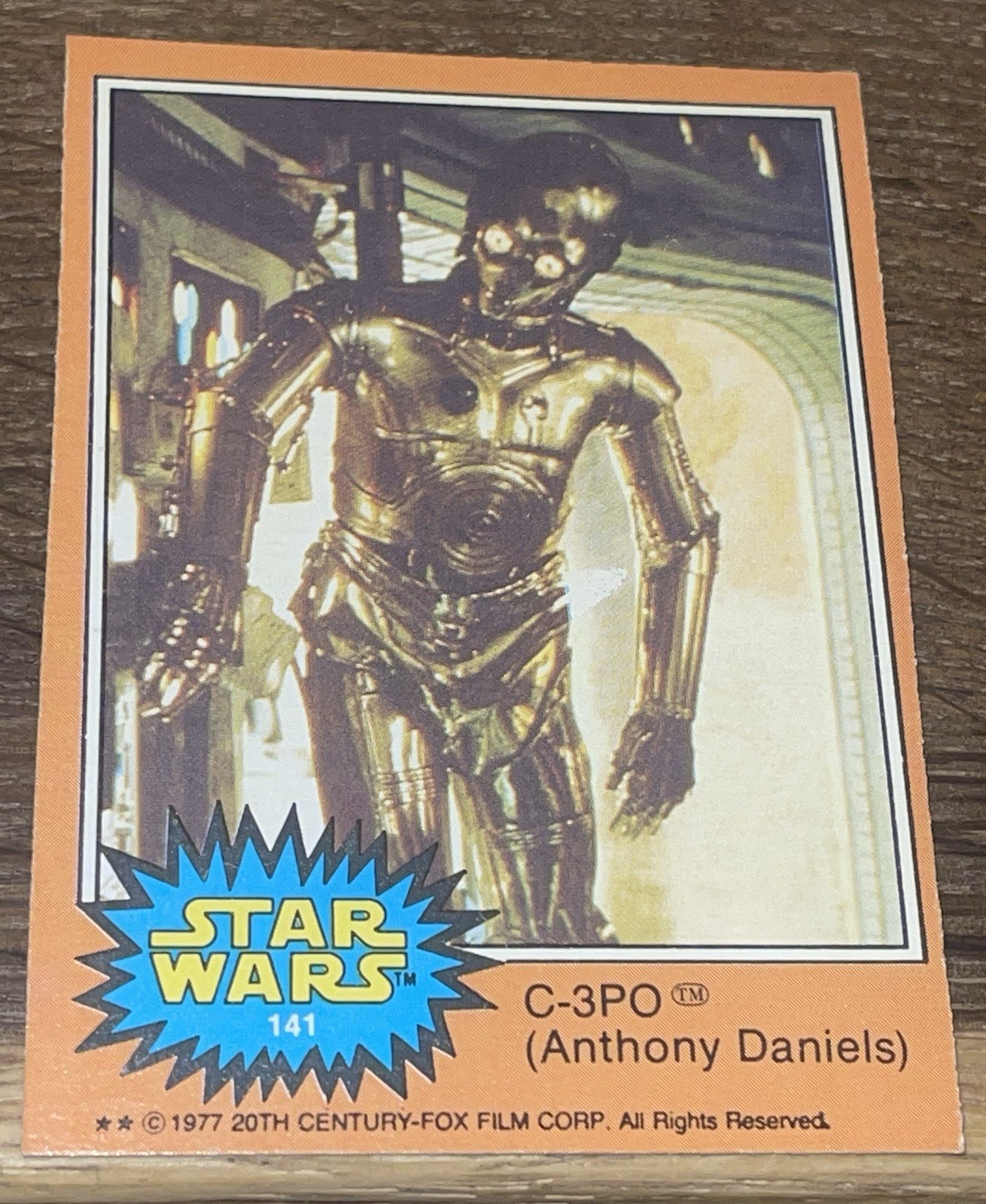 1977 O-PEE-CHEE OPC STAR WARS #141 C-3PO SEE-THREEPIO ROOKIE CARTA MOLTO NITIDA!!!