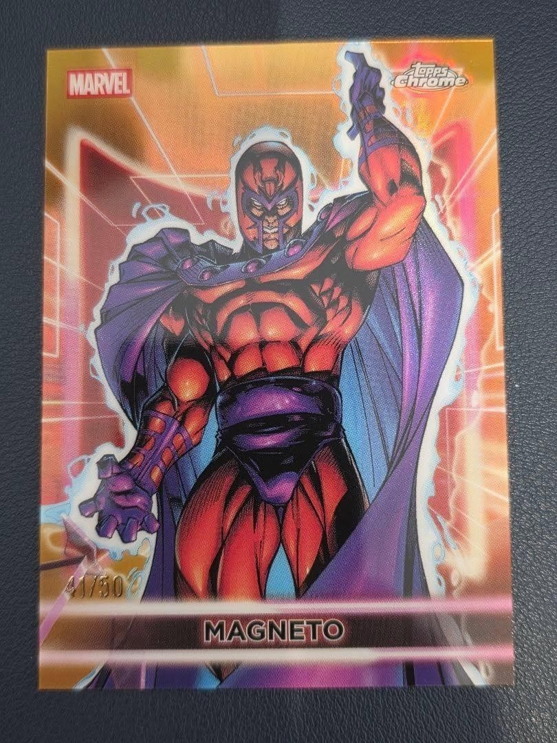  2026 Topps Neon Marvel Magneto vero oro cromato /50 #43