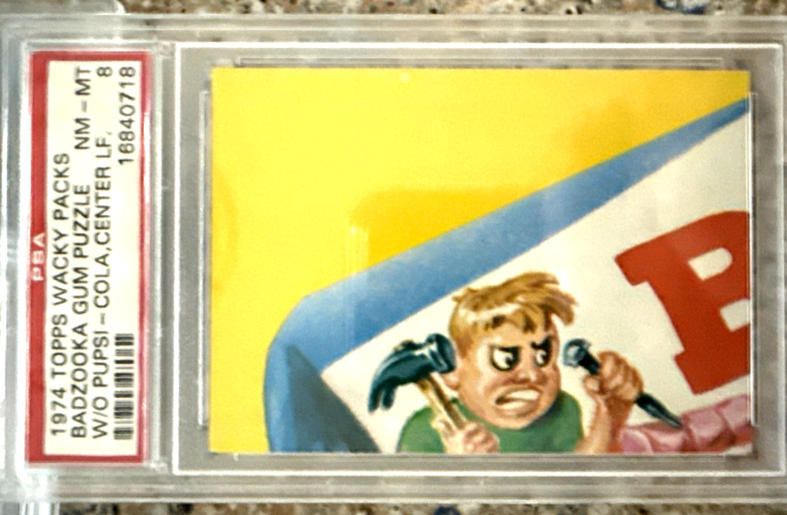 1974 TOPPS WACKY PACKAGES 10TH Series BADZOOKA GUM PUZZLE W/O Pupsi C/LL PSA 8 
