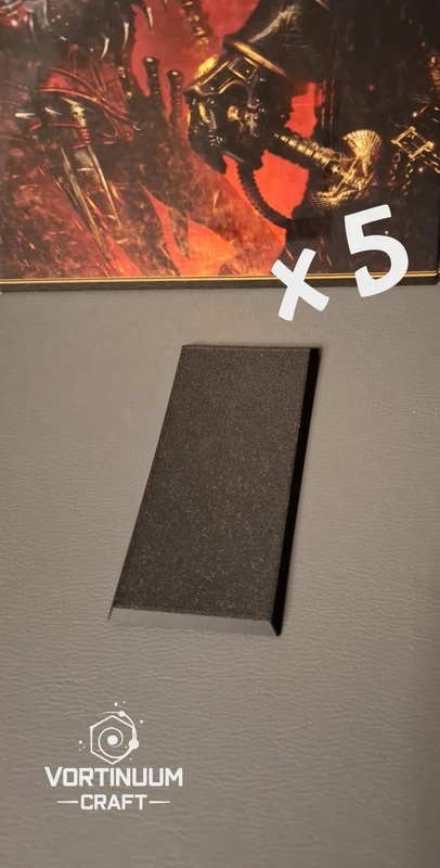Socles rectangulaires 50x100mm, LOT DE 5, noir. Pour divers jeux, The Old World, Warhammer.