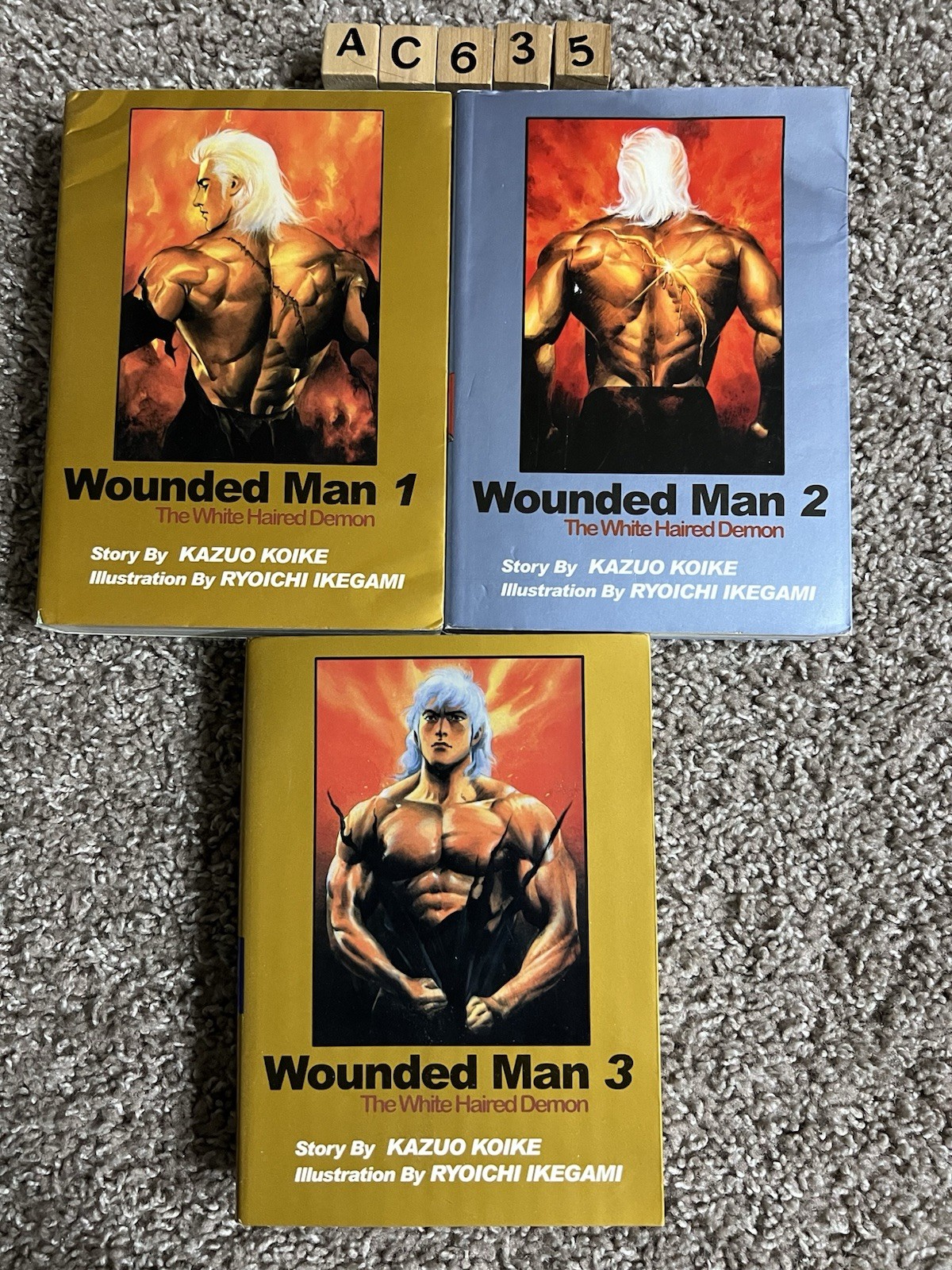 Wounded Man Volumes 1-3 Manga PB Set ComicsOne Kazuo Koike Raro Fuori Produzione Danneggiato